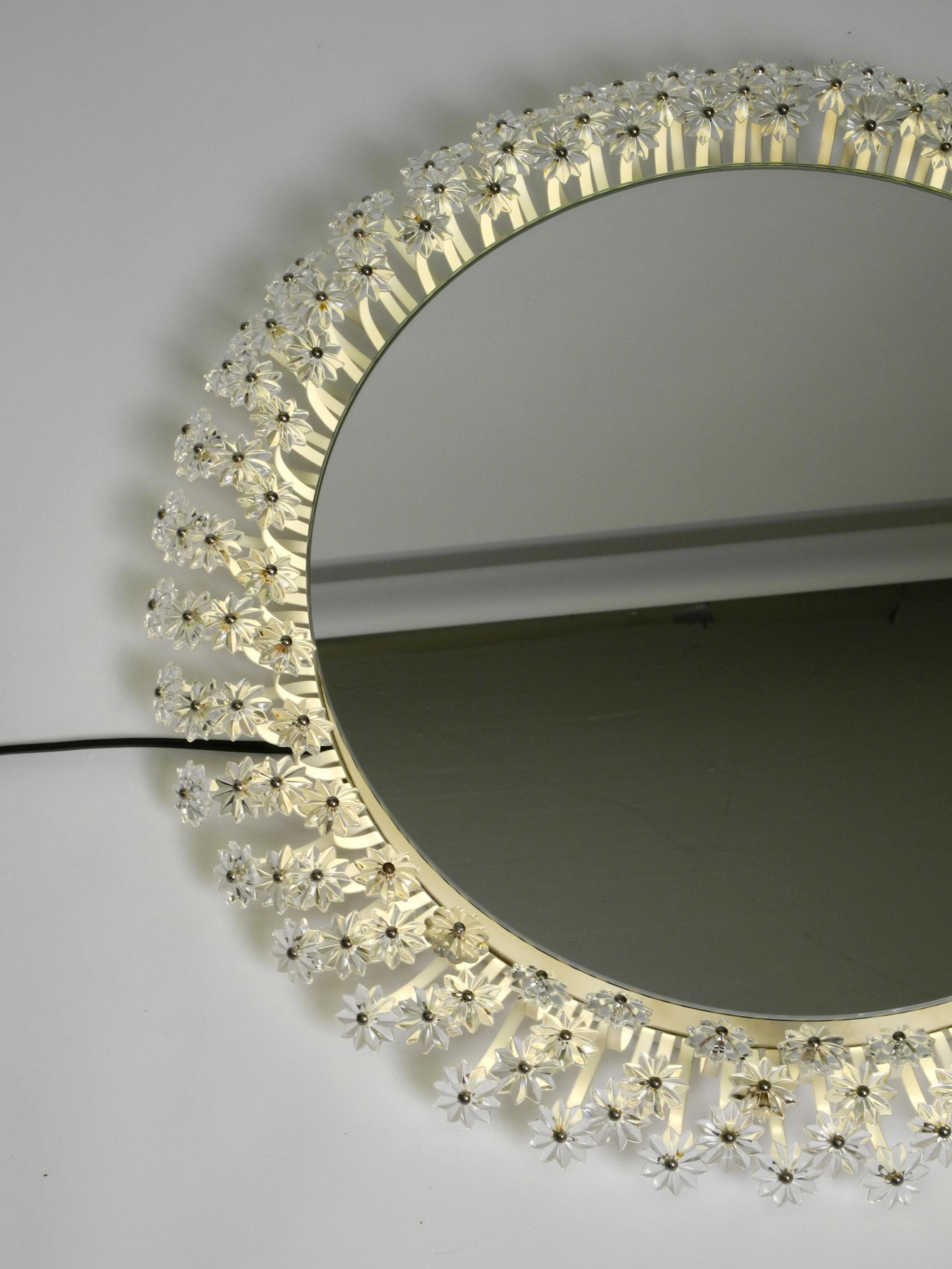 Large Mid-Century Modern Illuminated Floral Mirror by Schöninger For Sale 10