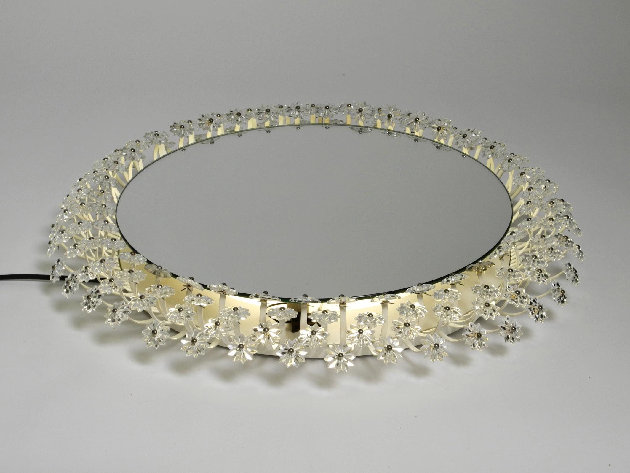 Large Mid-Century Modern Illuminated Floral Mirror by Schöninger For Sale 12