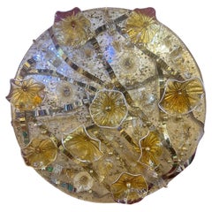 Grand modèle moderne du milieu du siècle  Disque d'art mural en verre italien de Murano