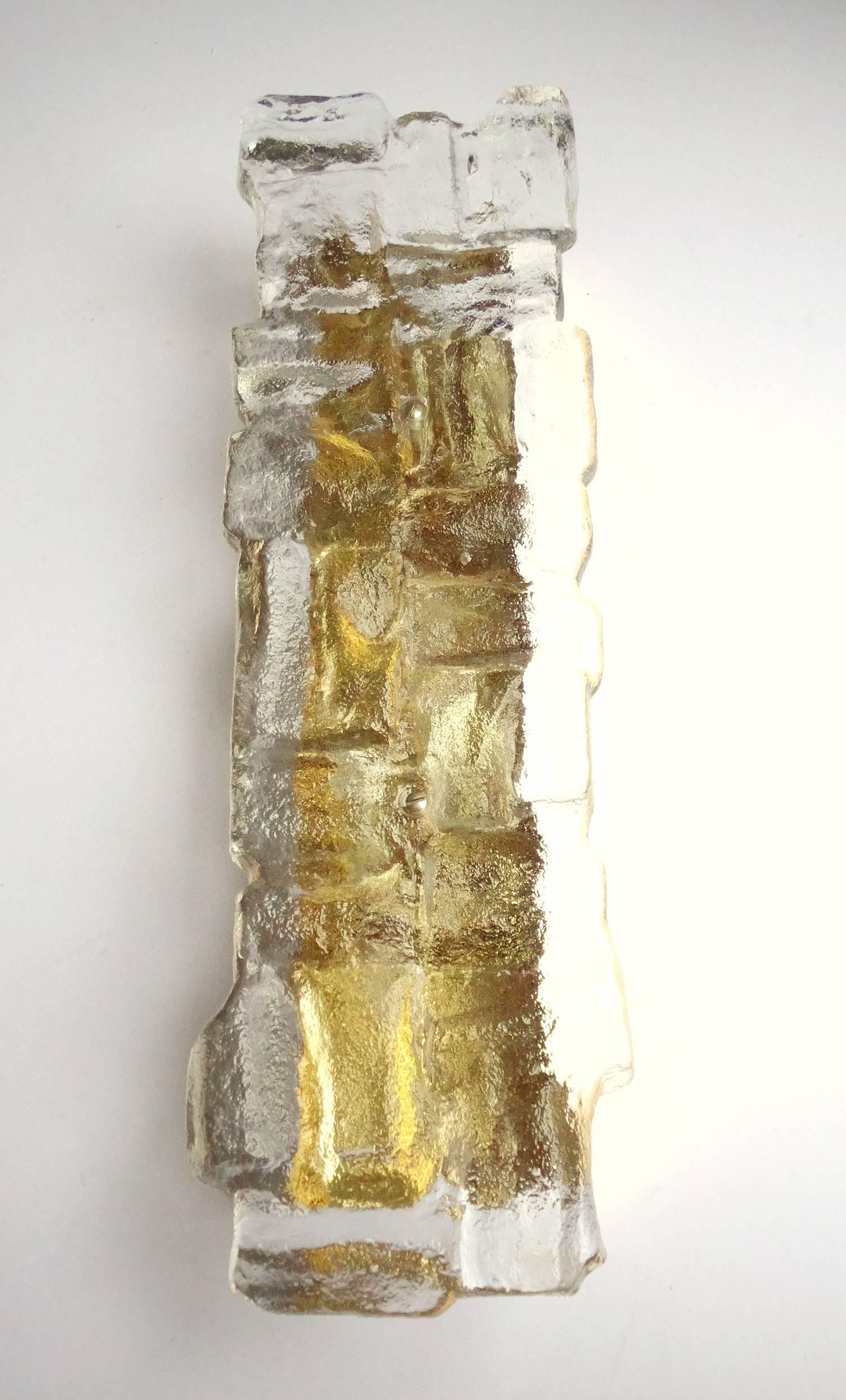 Large  Kalmar Murano Glass Brass  Mirror Vanity Sconce, 1960s 8