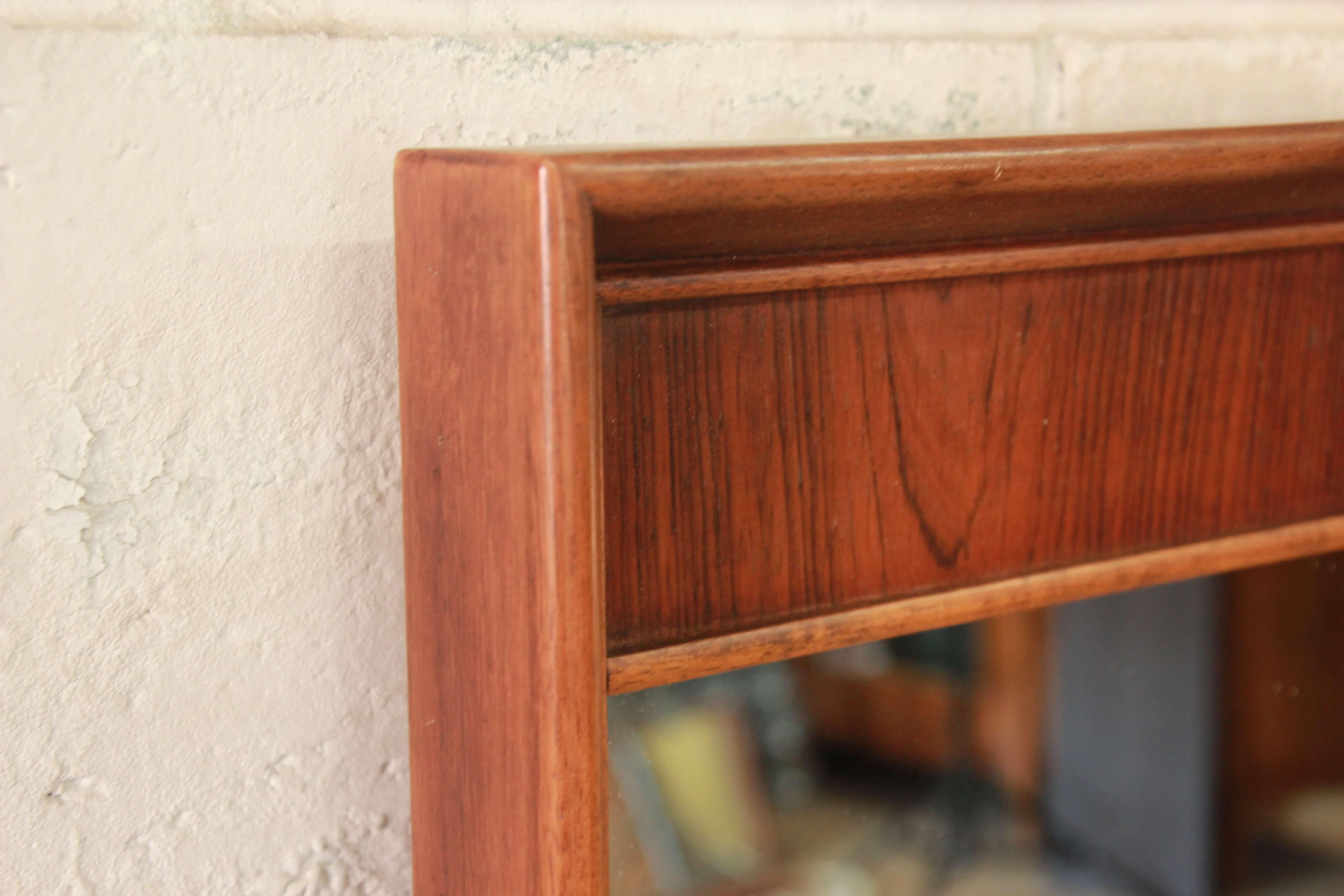 Large Mid-Century Modern Kent Coffey Perspecta Walnut and Rosewood Mirror In Good Condition In South Bend, IN