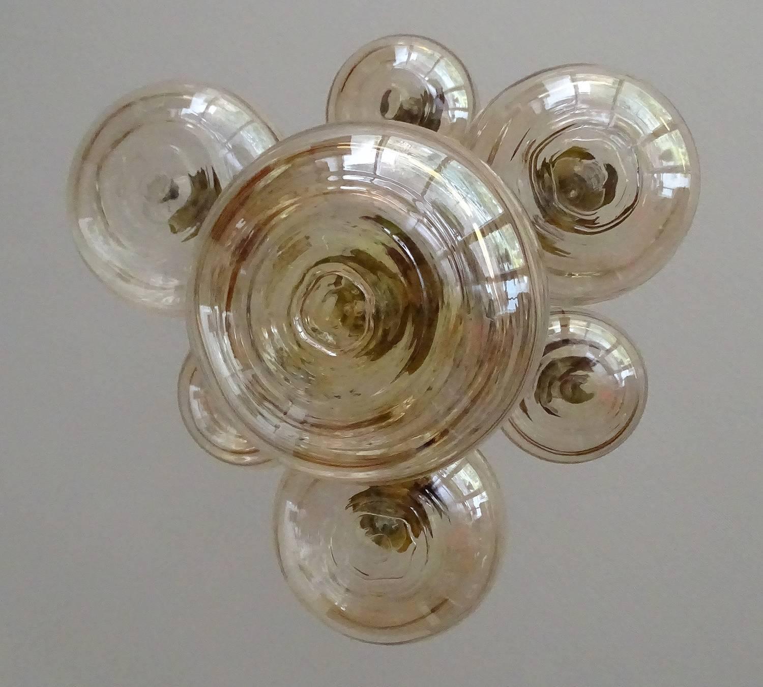 Large 7 Lights Limburg Cascade Overally  Glass Globes Brass Chandelier 5