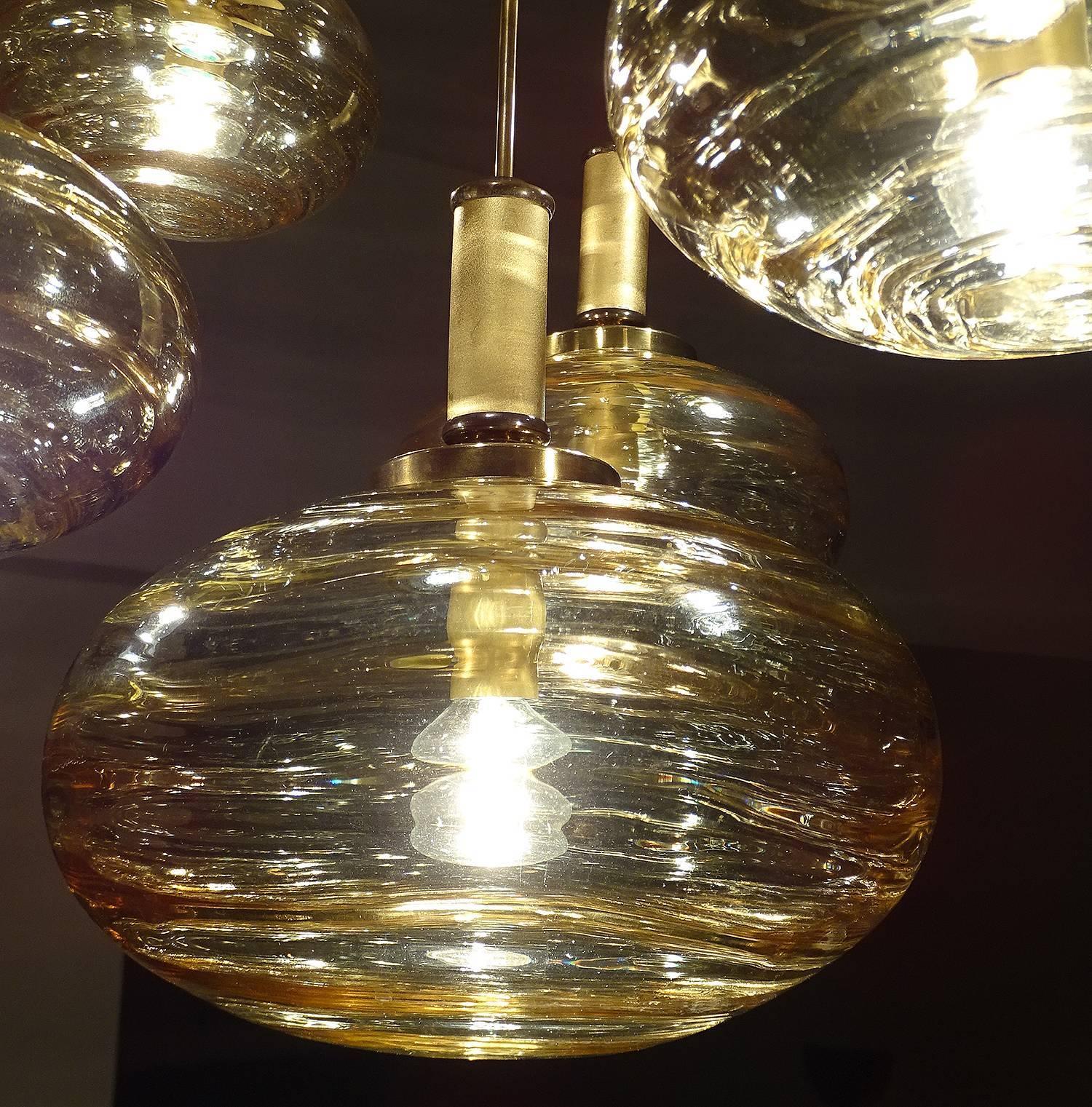 Large 7 Lights Limburg Cascade Overally  Glass Globes Brass Chandelier 11