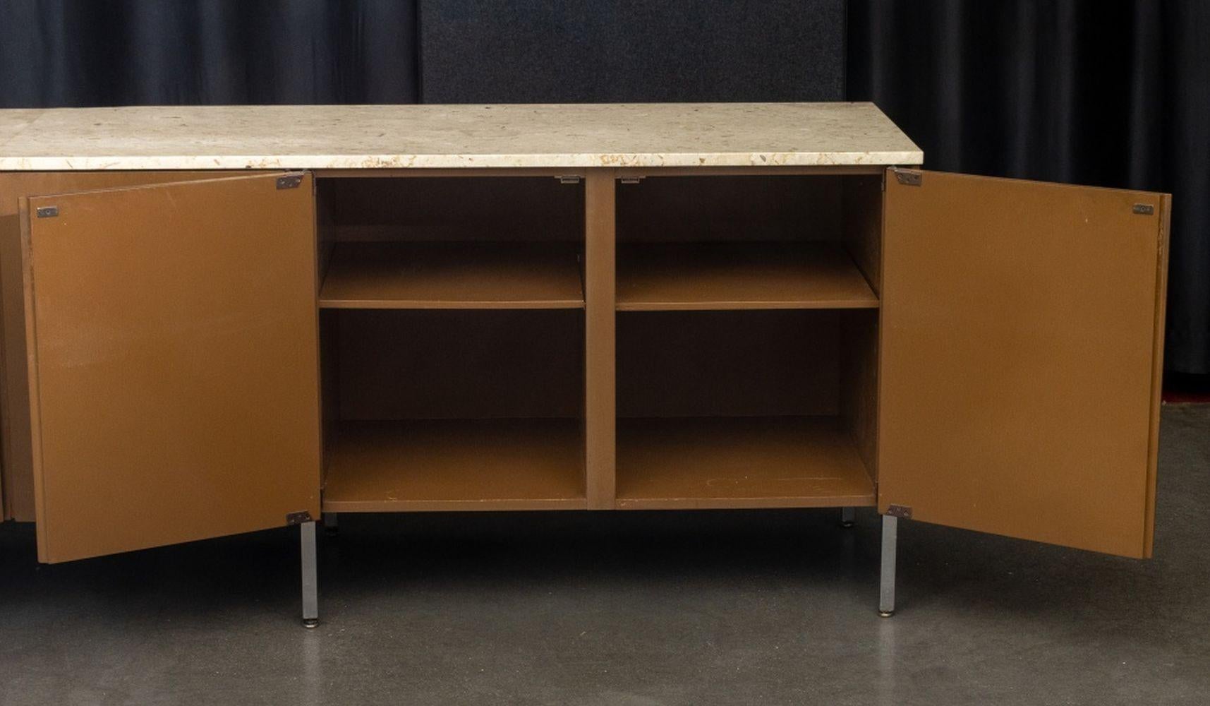 Large Mid-Century Modern Marble 6-Door Sideboard In Good Condition For Sale In Astoria, NY