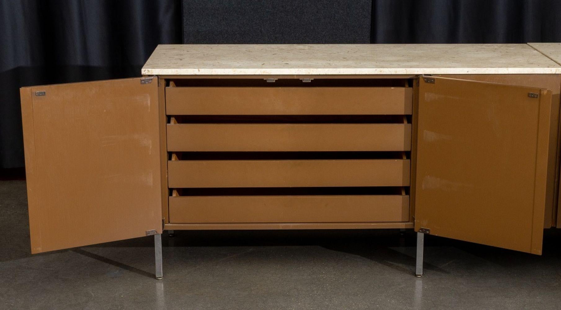 20th Century Large Mid-Century Modern Marble 6-Door Sideboard For Sale