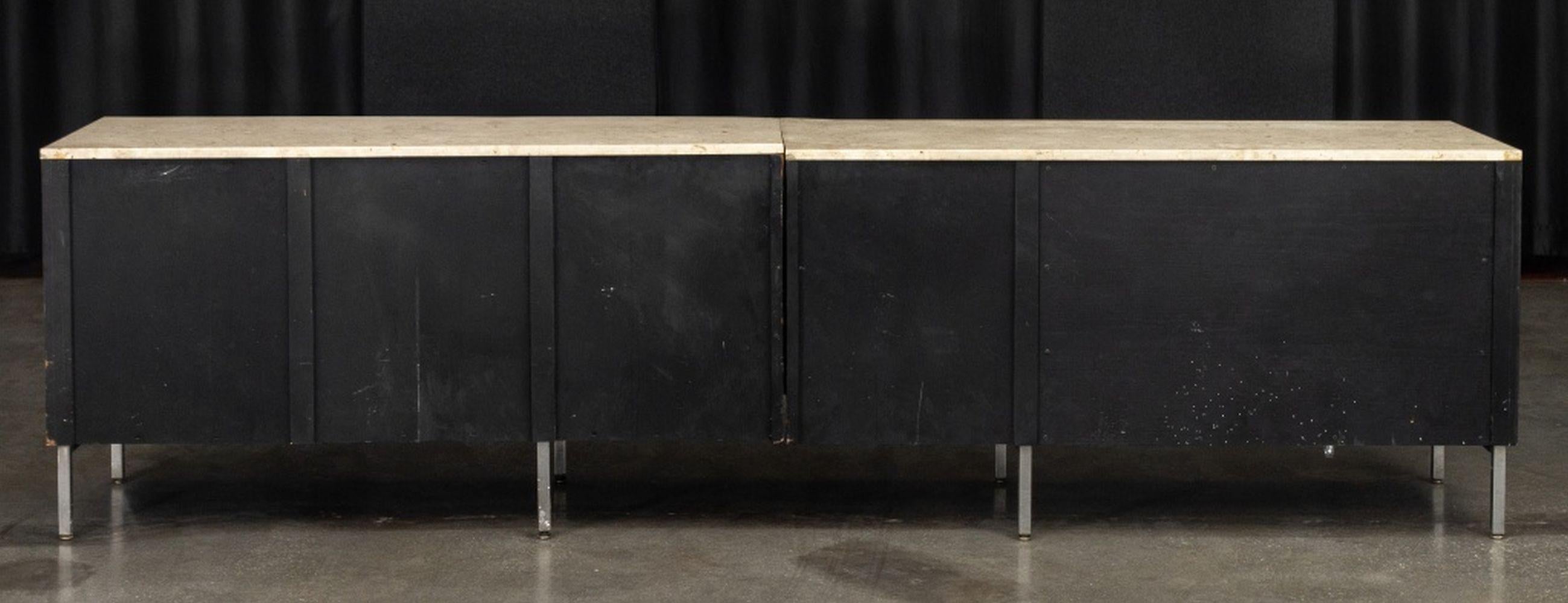 Large Mid-Century Modern Marble 6-Door Sideboard For Sale 2
