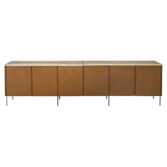 Large Mid-Century Modern Marble 6-Door Sideboard