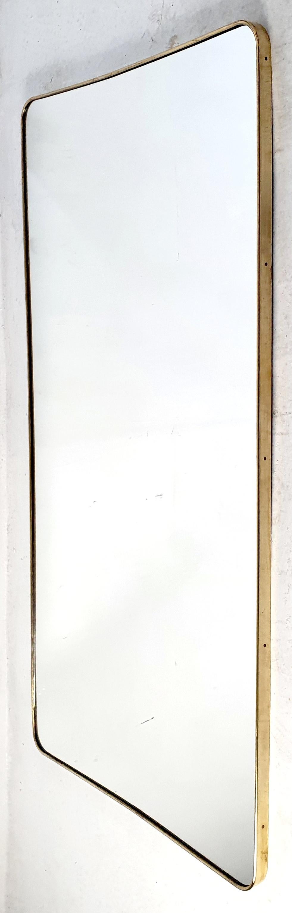 Brass Full Lenght Mid-Century Mirror attributed to Gio Ponti  