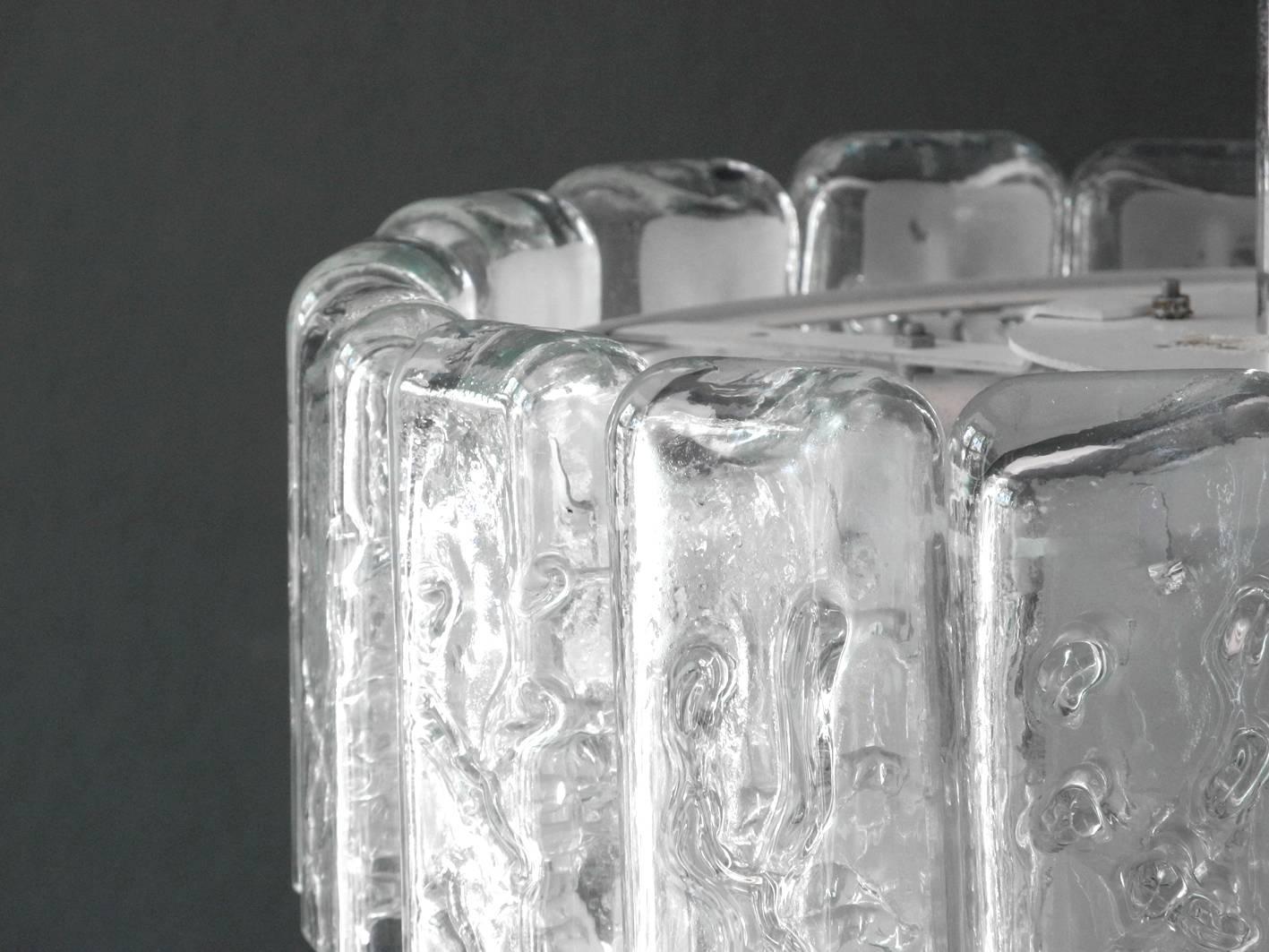 Metal Large Mid-Century Modern Modernist Doria Crystal Glass Chandelier For Sale