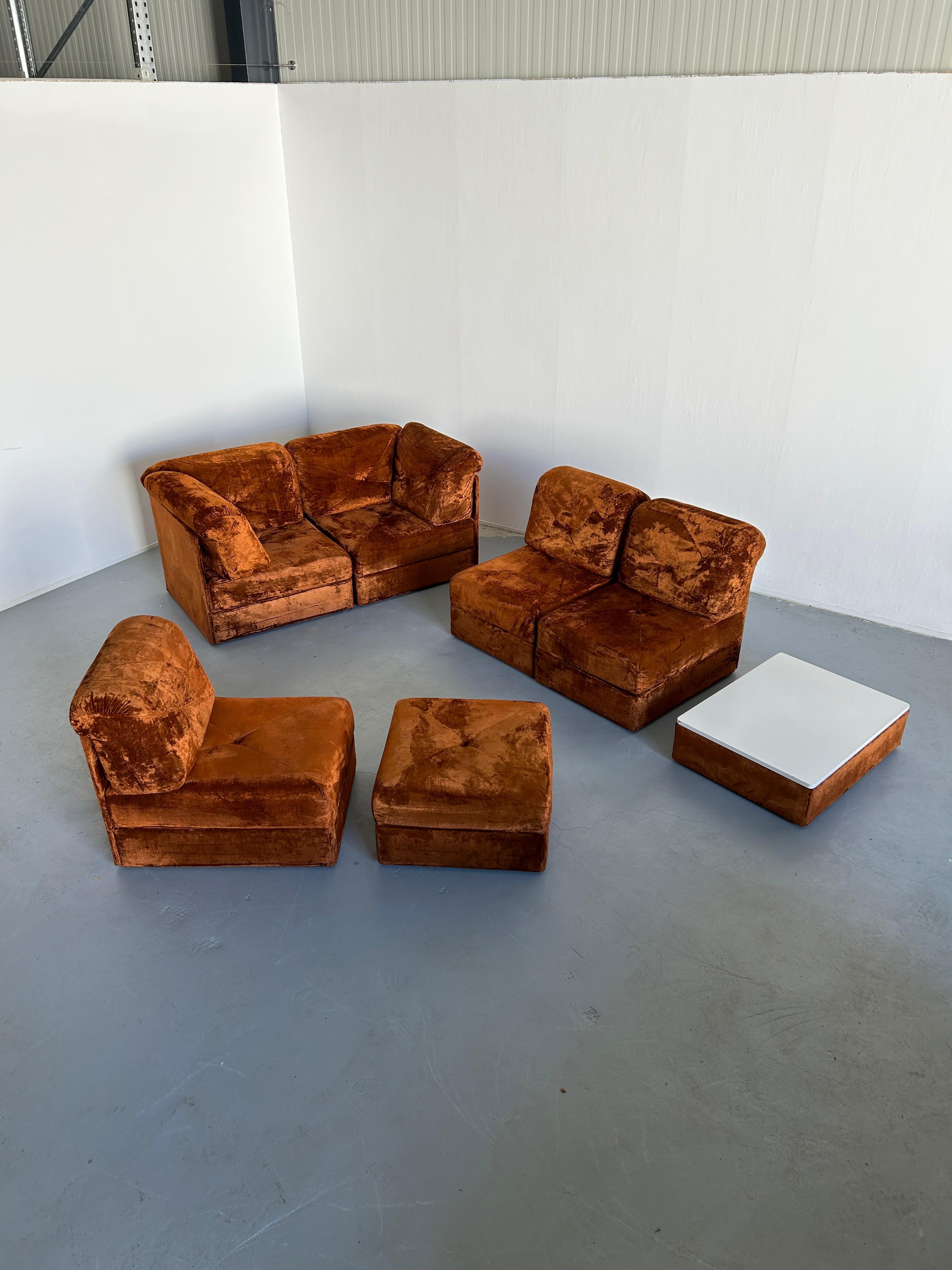 brown corduroy sectional