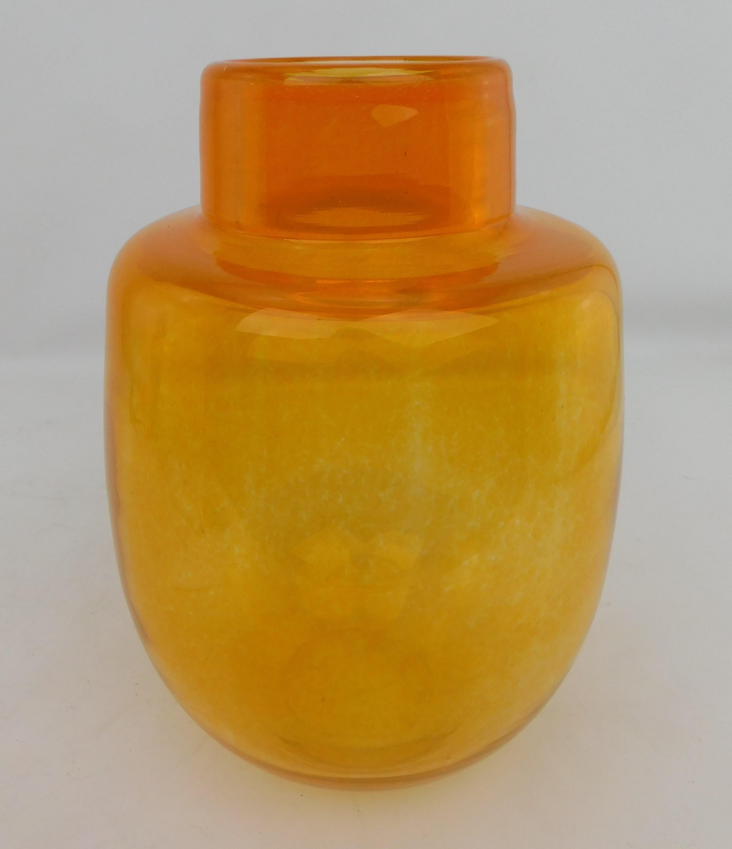 Hand-Crafted Large Mid-Century Modern Murano Art Glass Vase For Sale