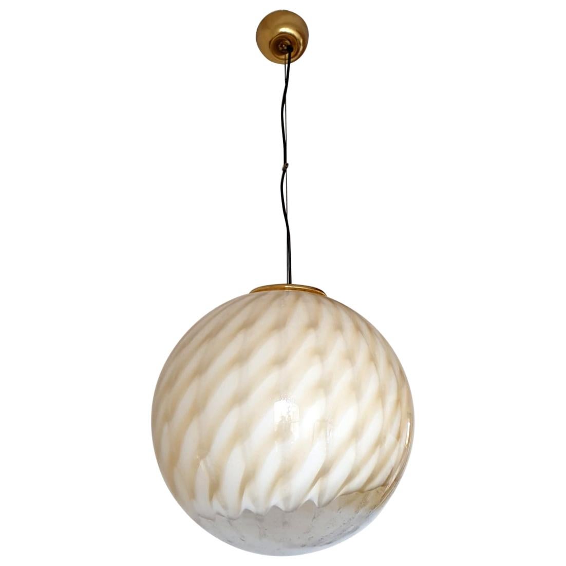 Large Murano Glass Ball Chandelier, Toni Zuccheri for Venini 