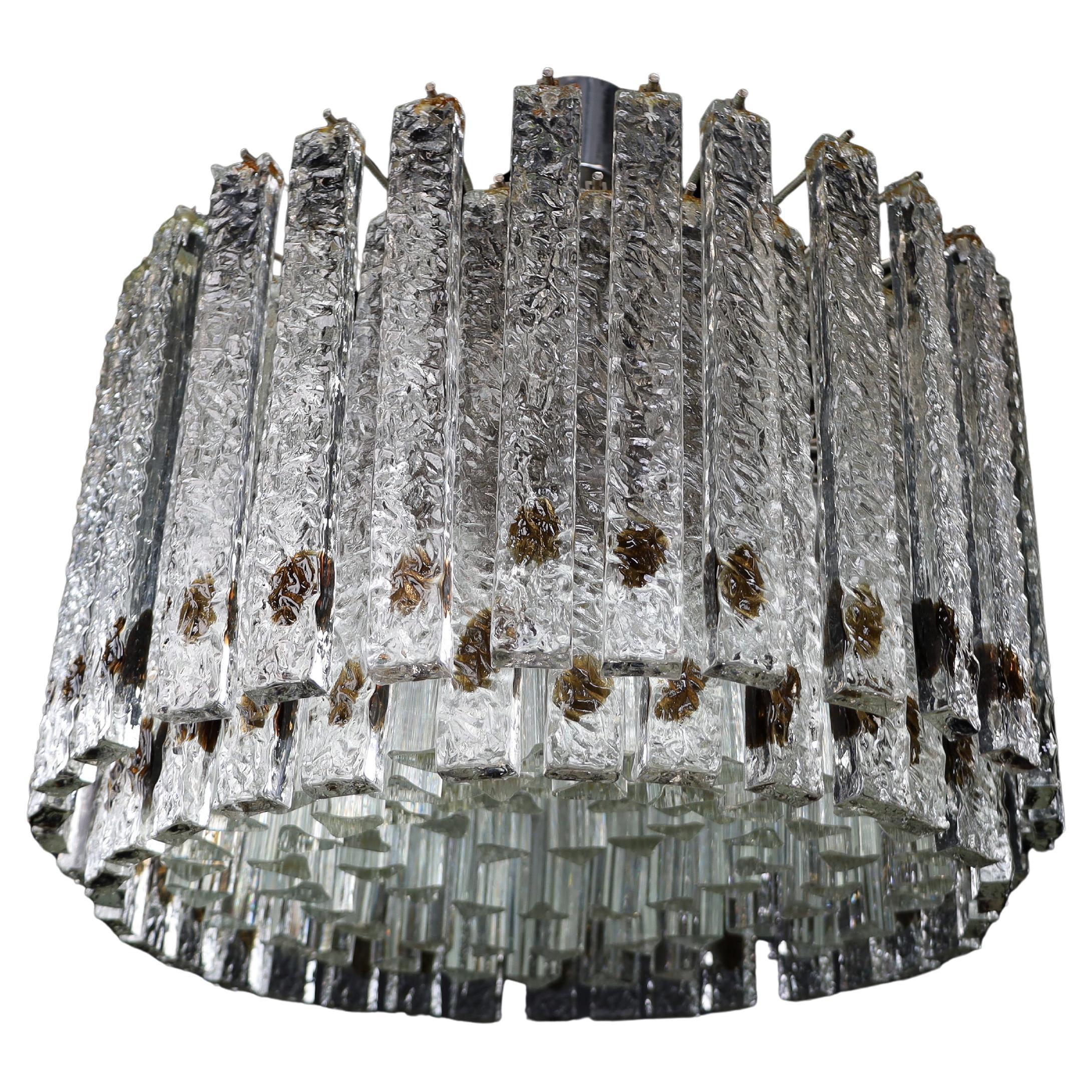 Large Mid-Century Modern Murano Glass Chandelier, Italy, 1960s