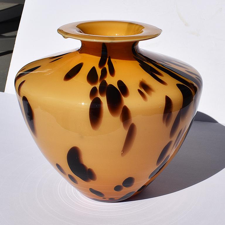 brown murano glass vase