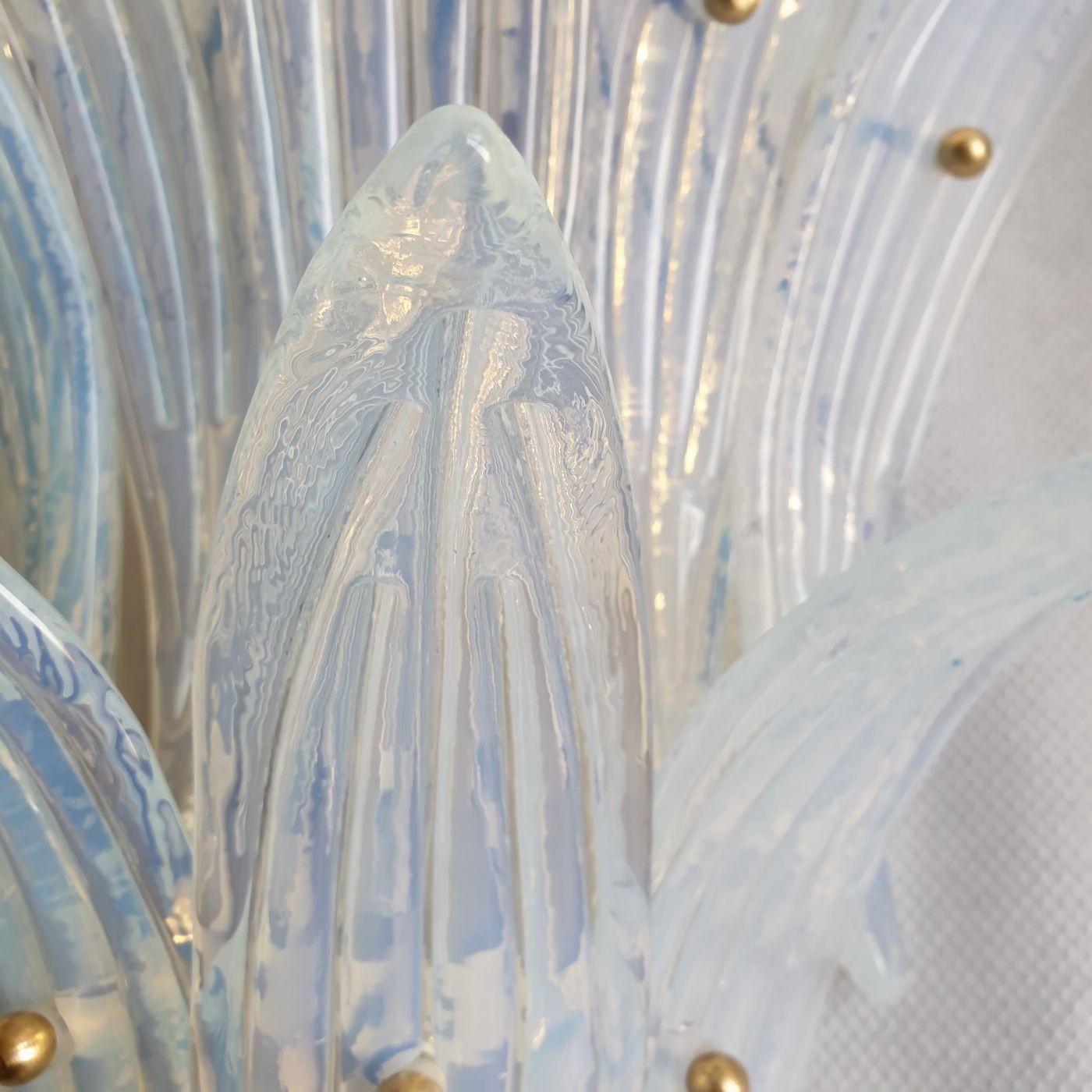 Opalescent Murano glass Palmette sconces - a pair For Sale 3