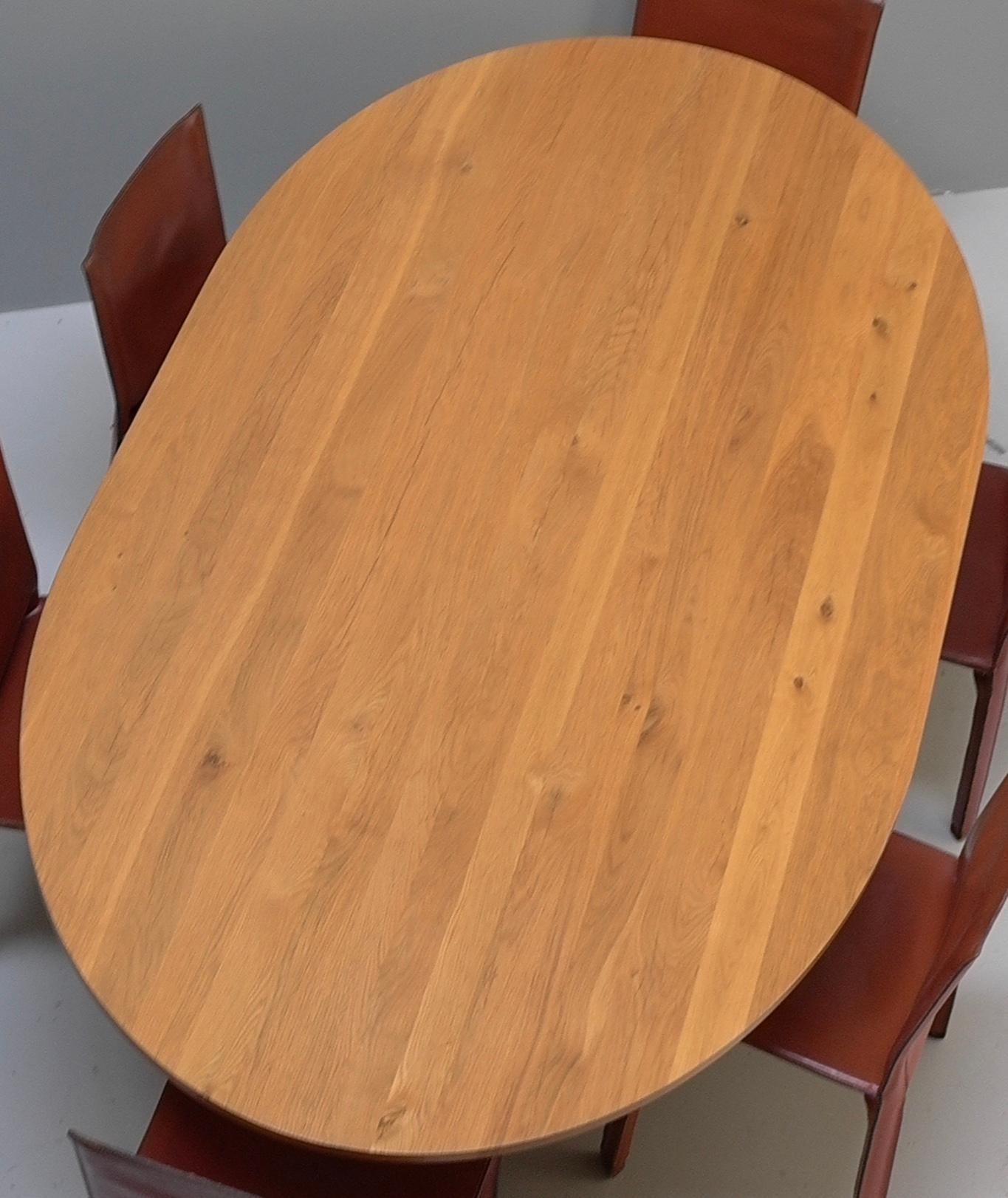 Large Mid-Century Modern Oval Oak European Dining table 11