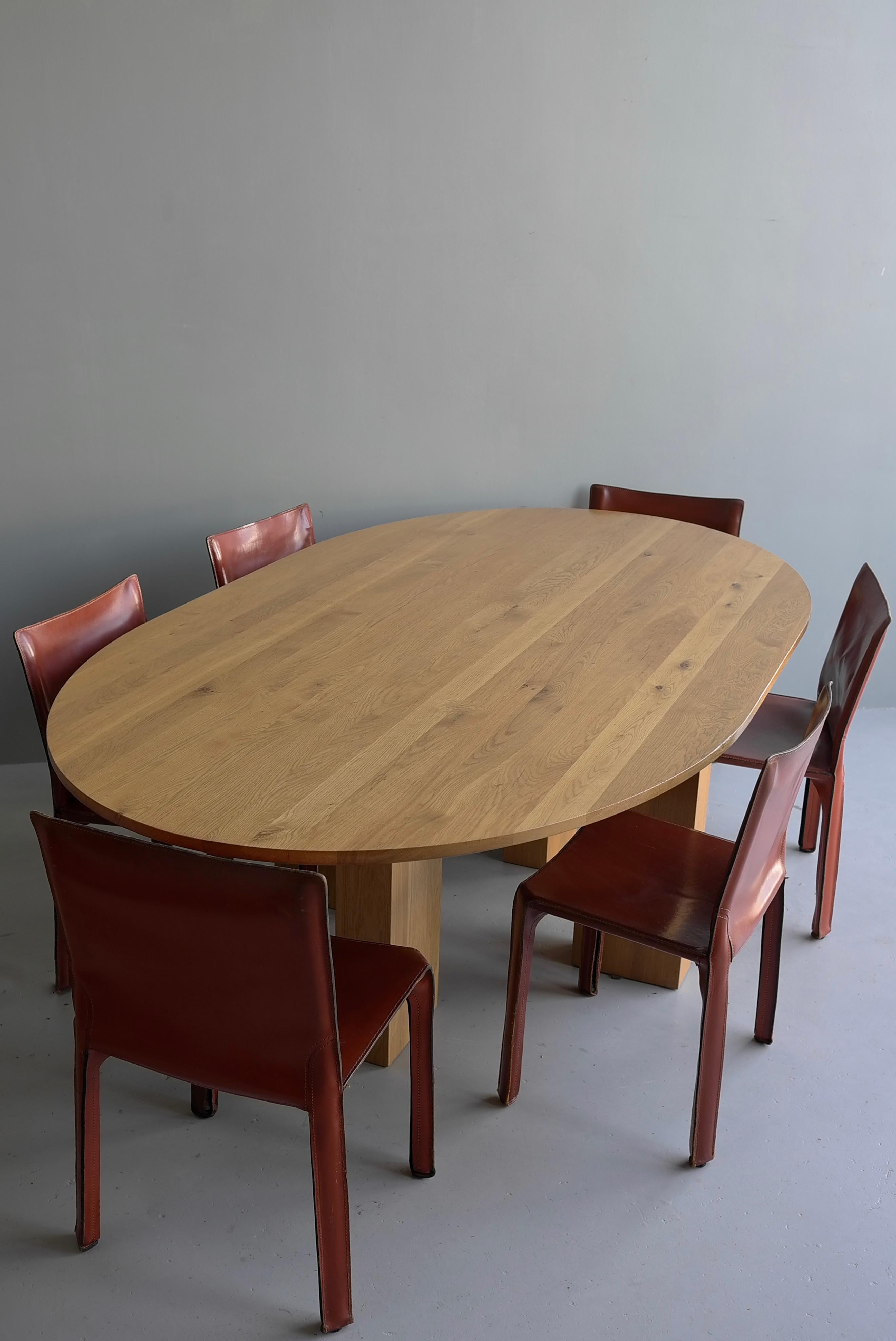 Large Mid-Century Modern Oval Oak European Dining table 4