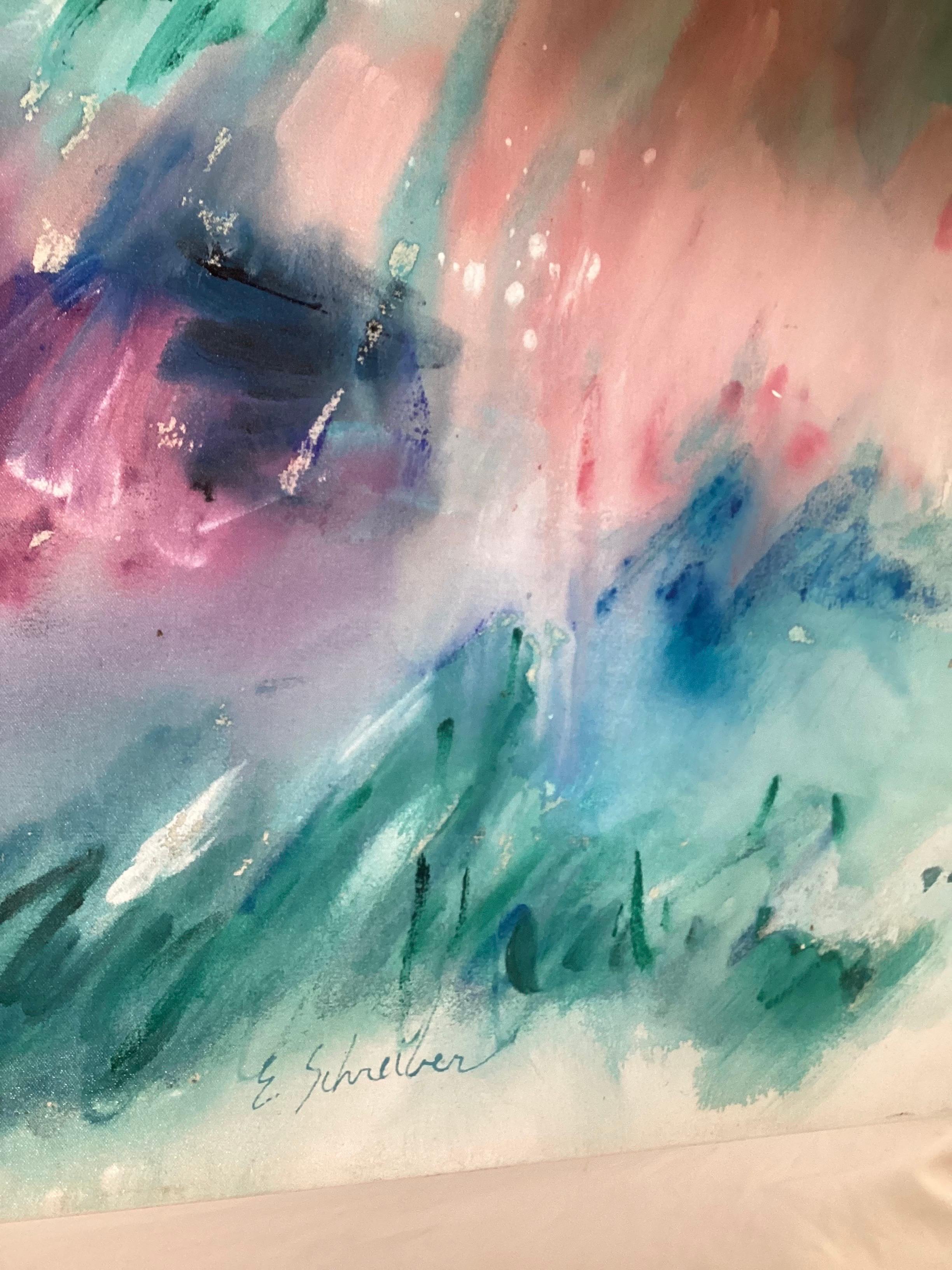 Large Mid Century Modern Painting on Canvas im Zustand „Gut“ im Angebot in Lambertville, NJ