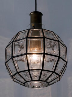 Gran lámpara colgante moderna de mediados de siglo de Glashütte Limburg Alemania Años 60