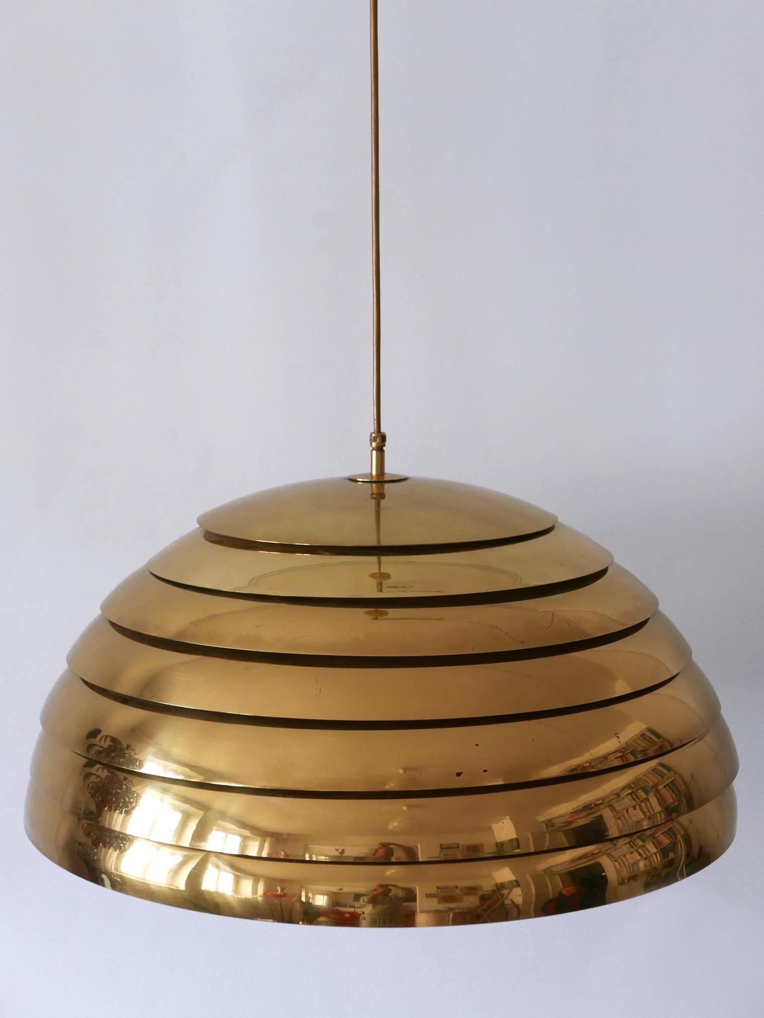 Large Mid-Century Modern Pendant Lamp by Vereinigte Werkstätten Germany 1960s For Sale 5