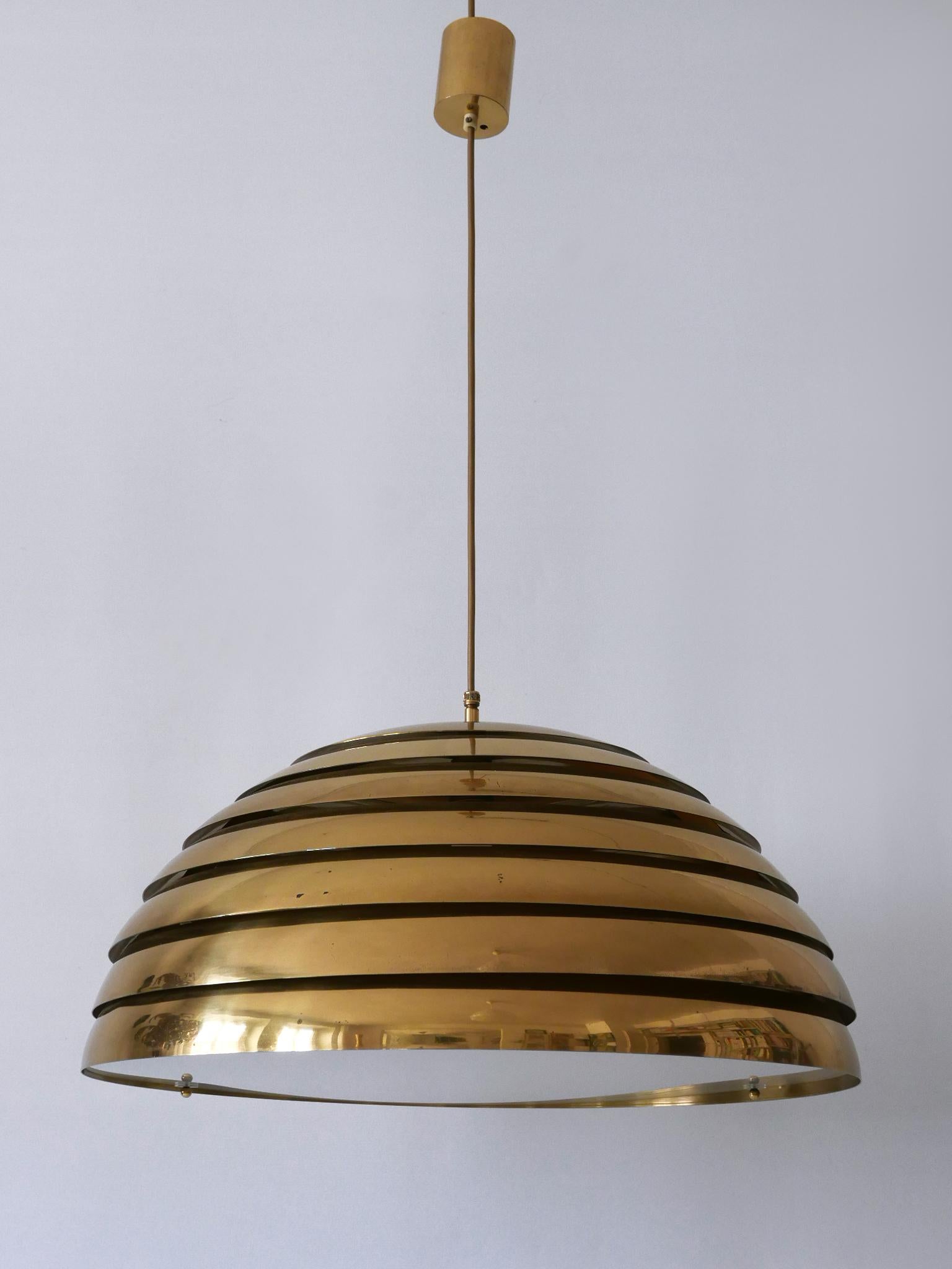 Large Mid-Century Modern Pendant Lamp by Vereinigte Werkstätten Germany 1960s For Sale 6