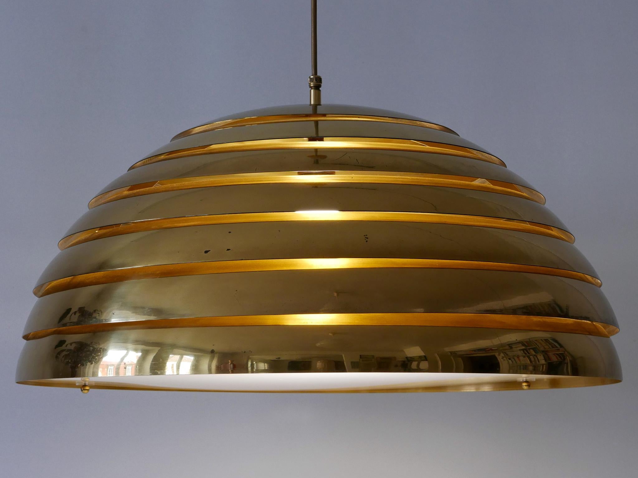 Large Mid-Century Modern Pendant Lamp by Vereinigte Werkstätten Germany 1960s For Sale 8