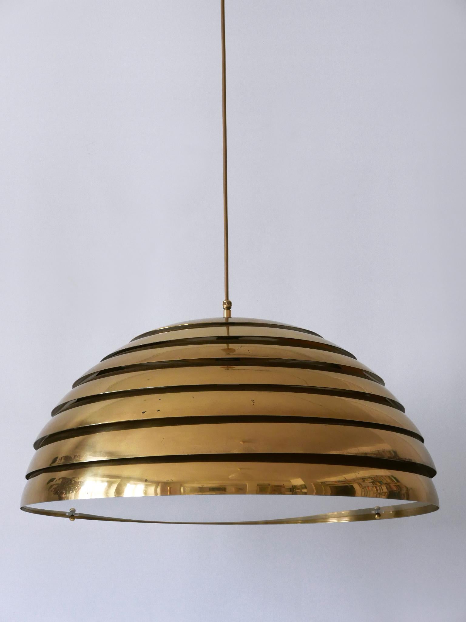 Large Mid-Century Modern Pendant Lamp by Vereinigte Werkstätten Germany 1960s For Sale 9