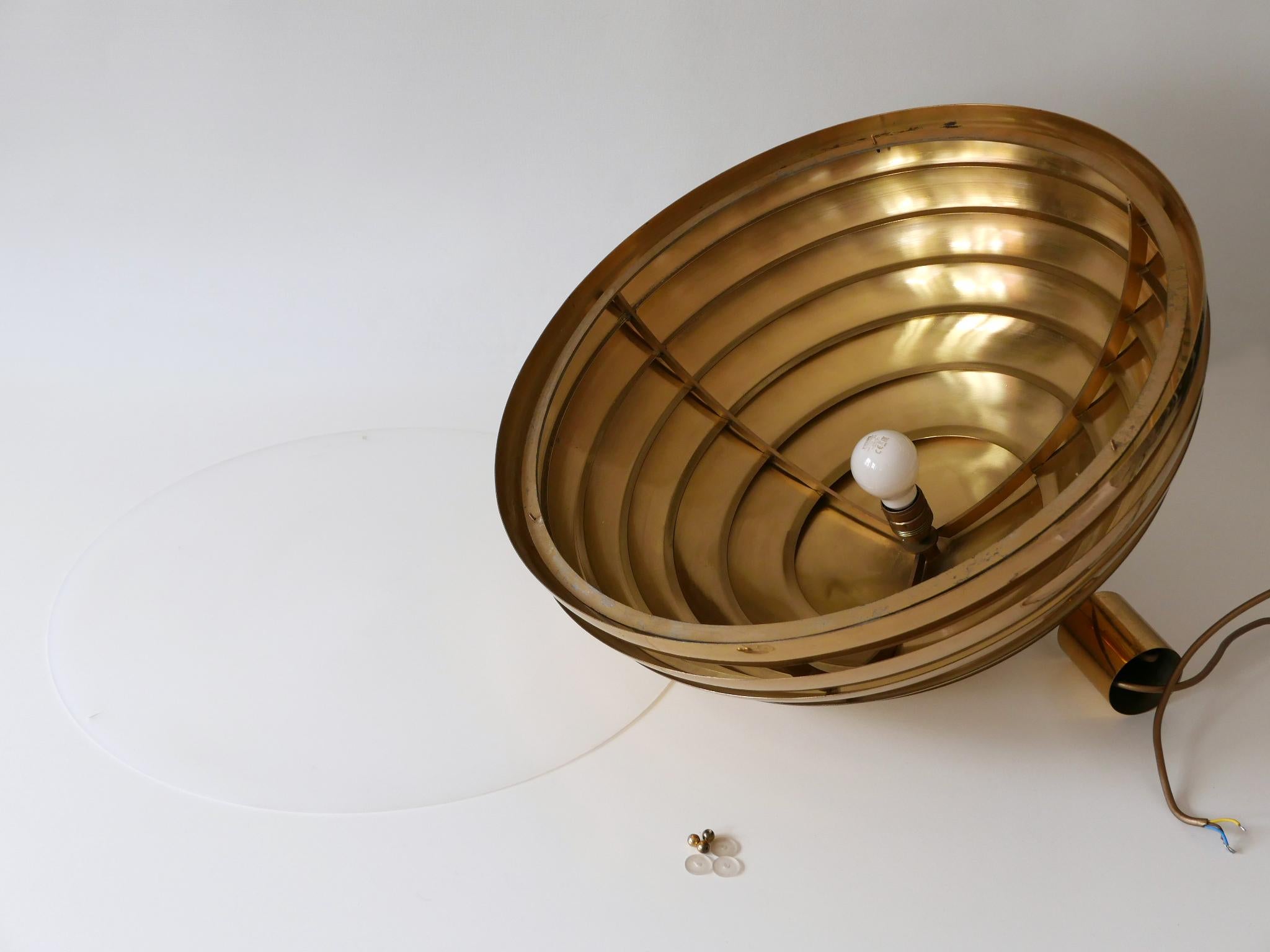 Large Mid-Century Modern Pendant Lamp by Vereinigte Werkstätten Germany 1960s For Sale 15