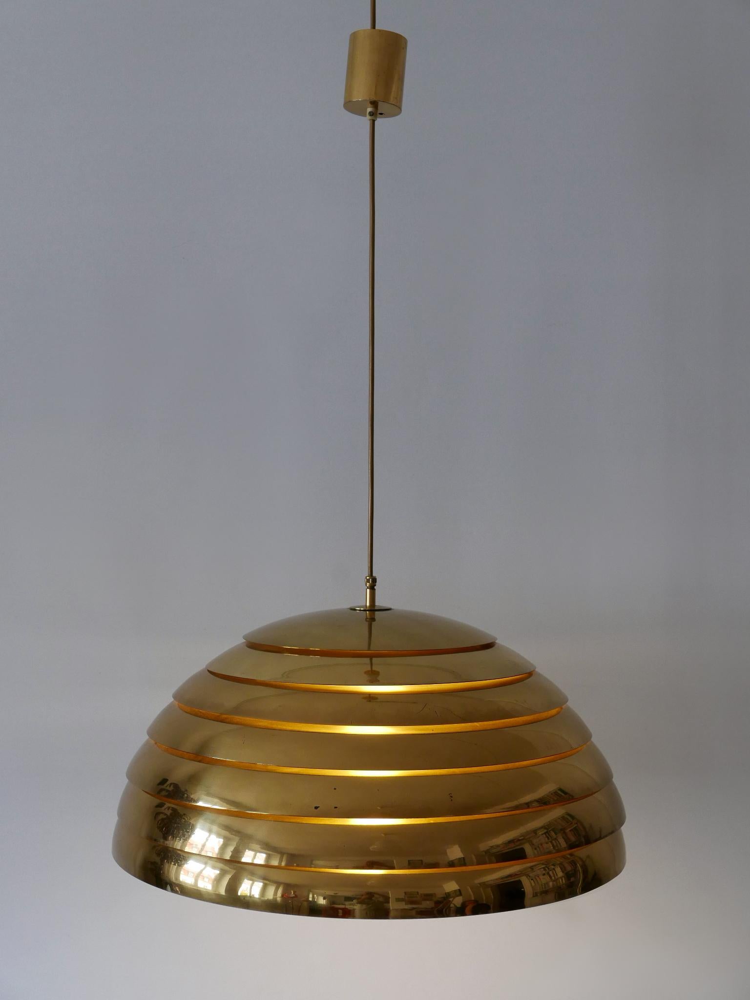 Large Mid-Century Modern Pendant Lamp by Vereinigte Werkstätten Germany 1960s For Sale 1