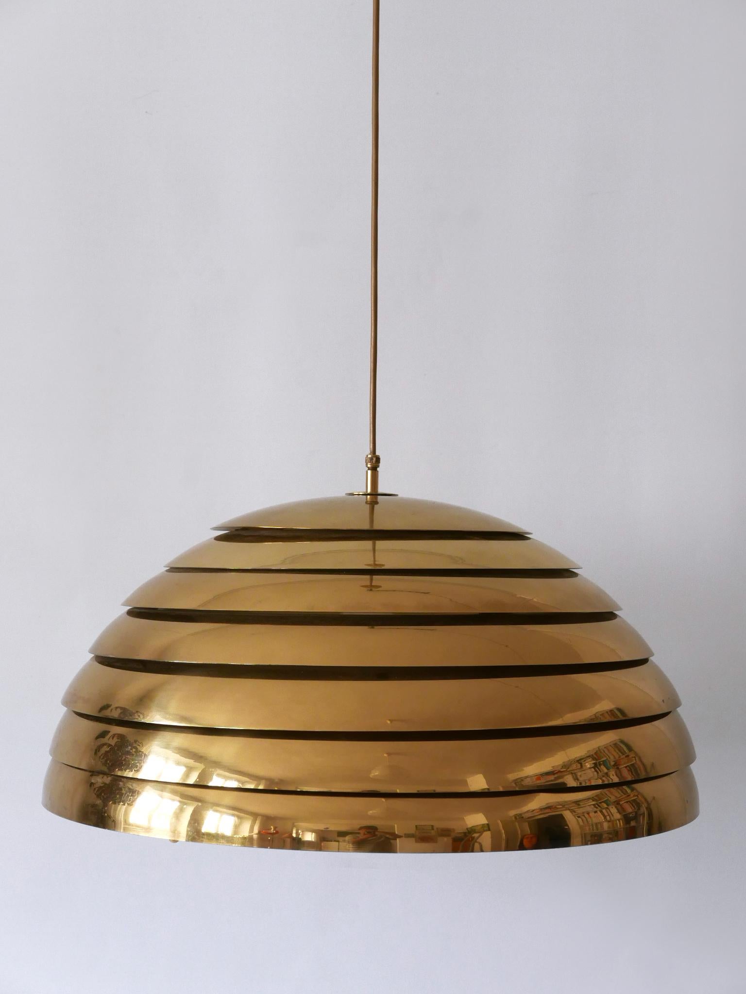 Large Mid-Century Modern Pendant Lamp by Vereinigte Werkstätten Germany 1960s For Sale 3