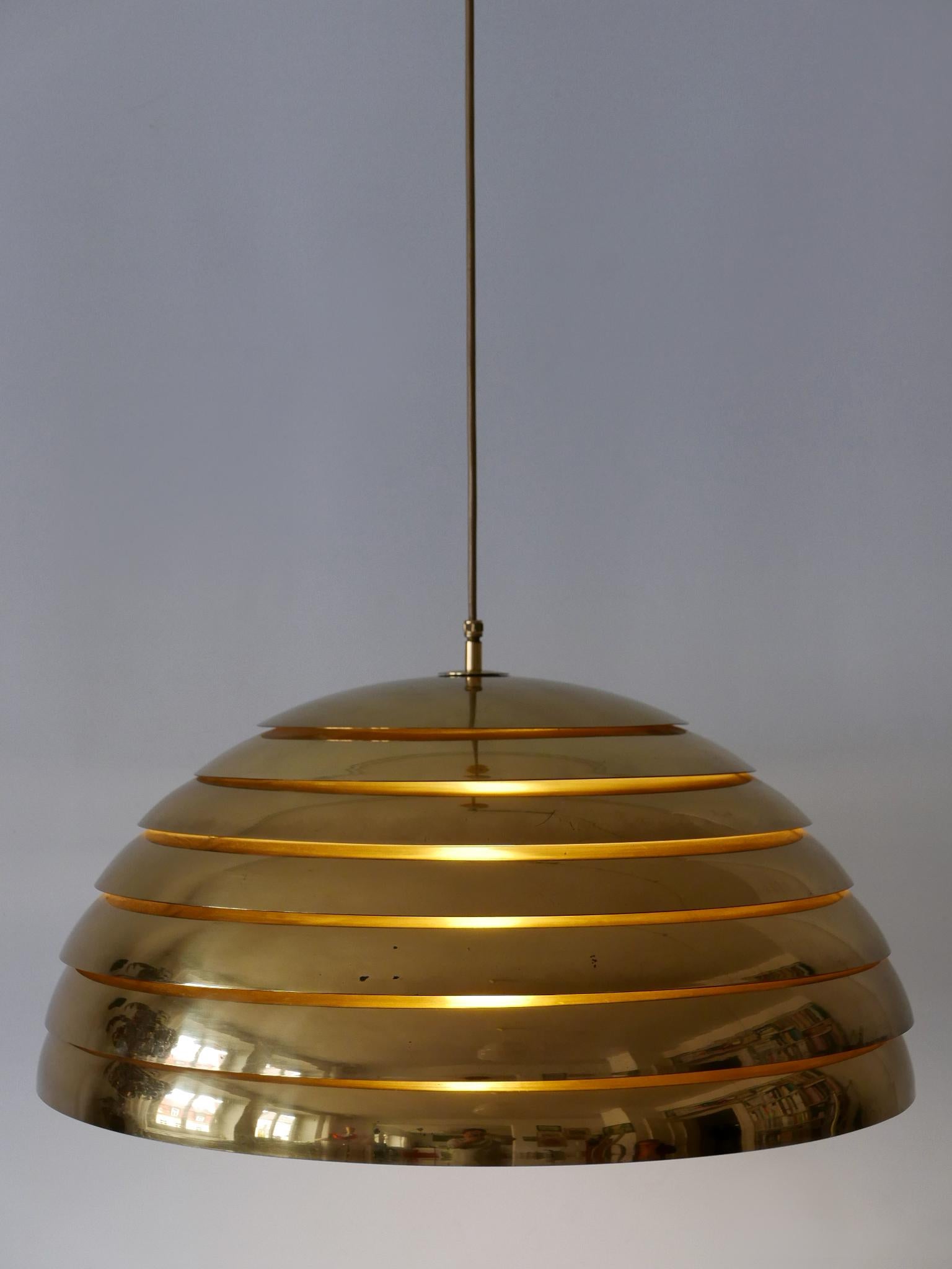 Large Mid-Century Modern Pendant Lamp by Vereinigte Werkstätten Germany 1960s For Sale 4