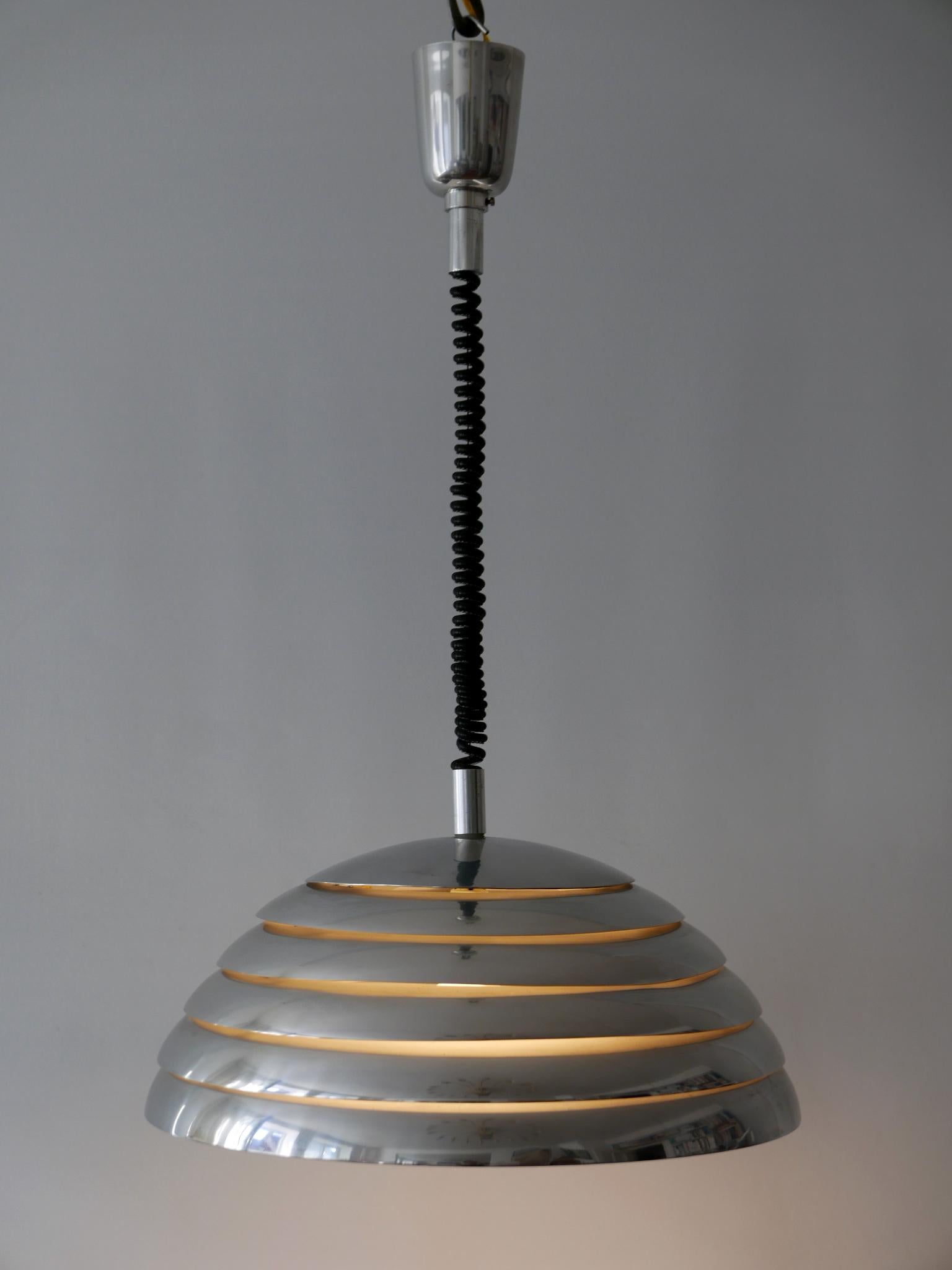 German Large Mid-Century Modern Pendant Lamp by Vereinigte Werkstätten München, 1960s For Sale