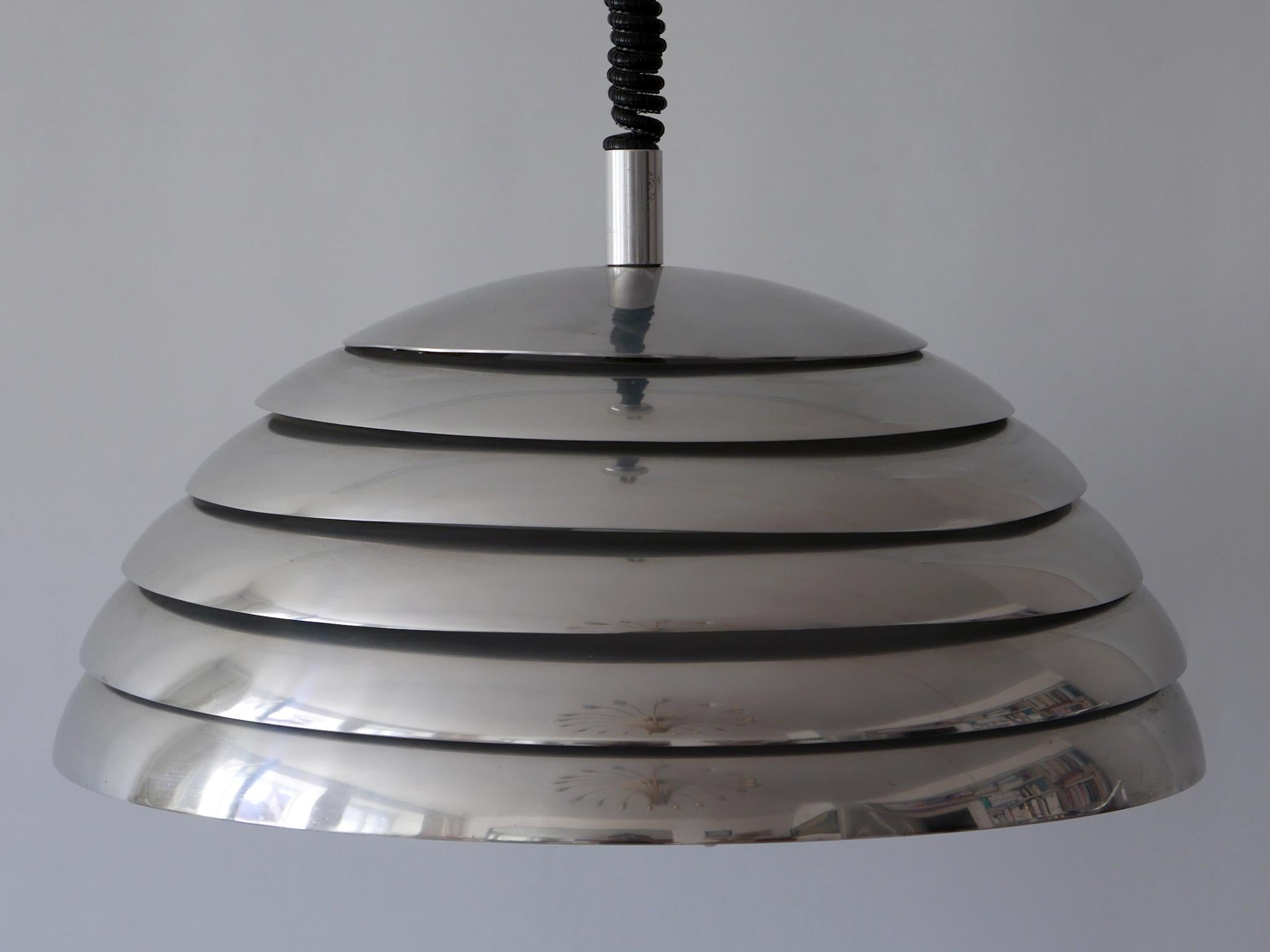 Large Mid-Century Modern Pendant Lamp by Vereinigte Werkstätten München, 1960s In Good Condition For Sale In Munich, DE