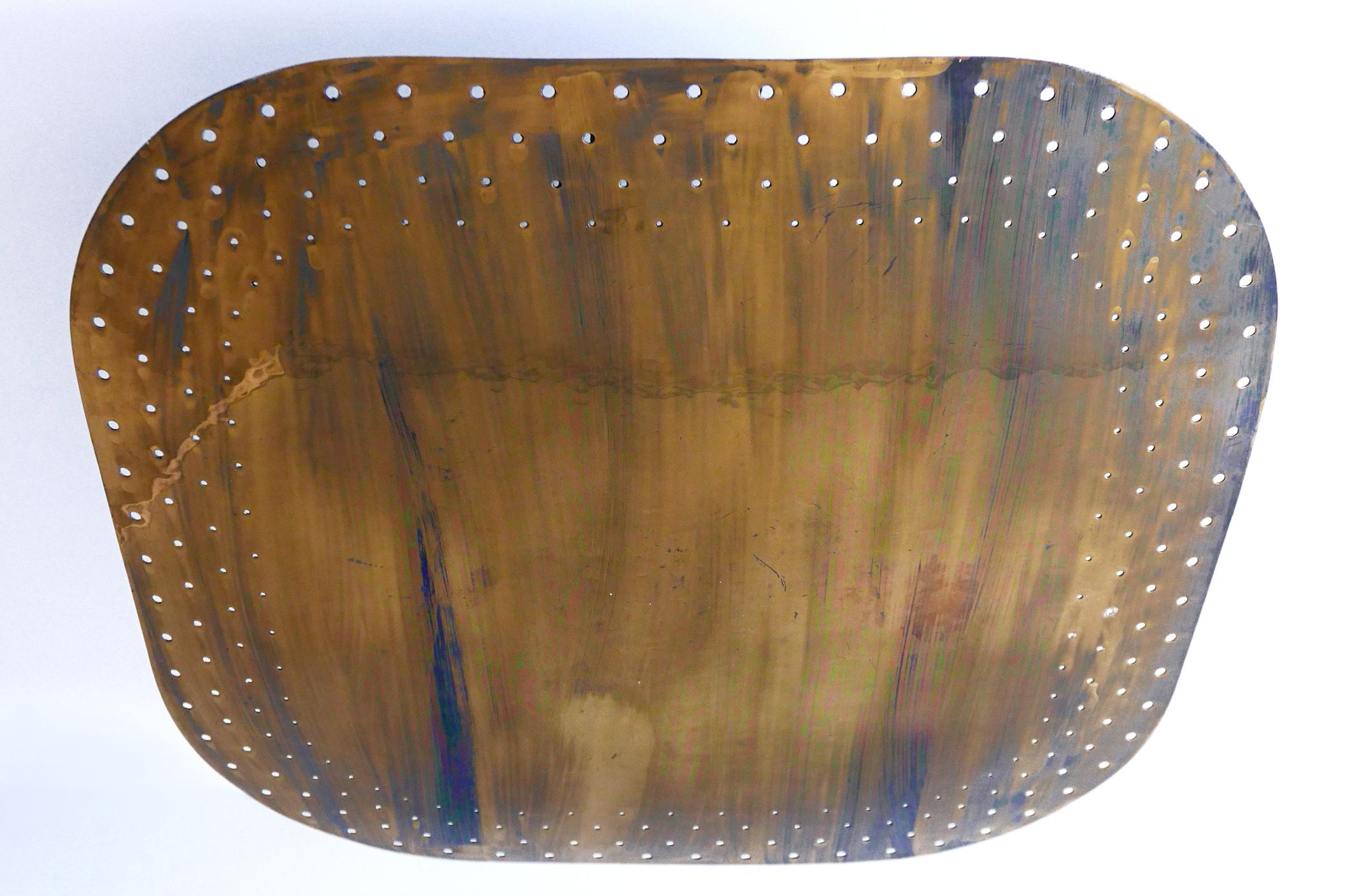 Large Mid-Century Modern Perforated Brass Chandelier Pendant Lamp 1950s Germany 15