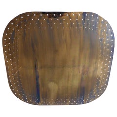 Large Mid-Century Modern Perforated Brass Chandelier Pendant Lamp 1950s Germany