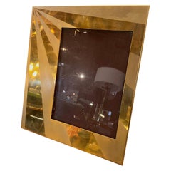 Large Mid-Century Modern Photo Frame in Brass-Plated Gold, Italy, Late 1960s