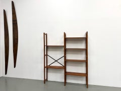 Large Mid-Century Modern Pine Bookshelf – 1950s Design – W164 cm
