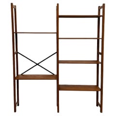 Large Mid-Century Modern Pine Bookshelf – 1950s Design – W164 cm