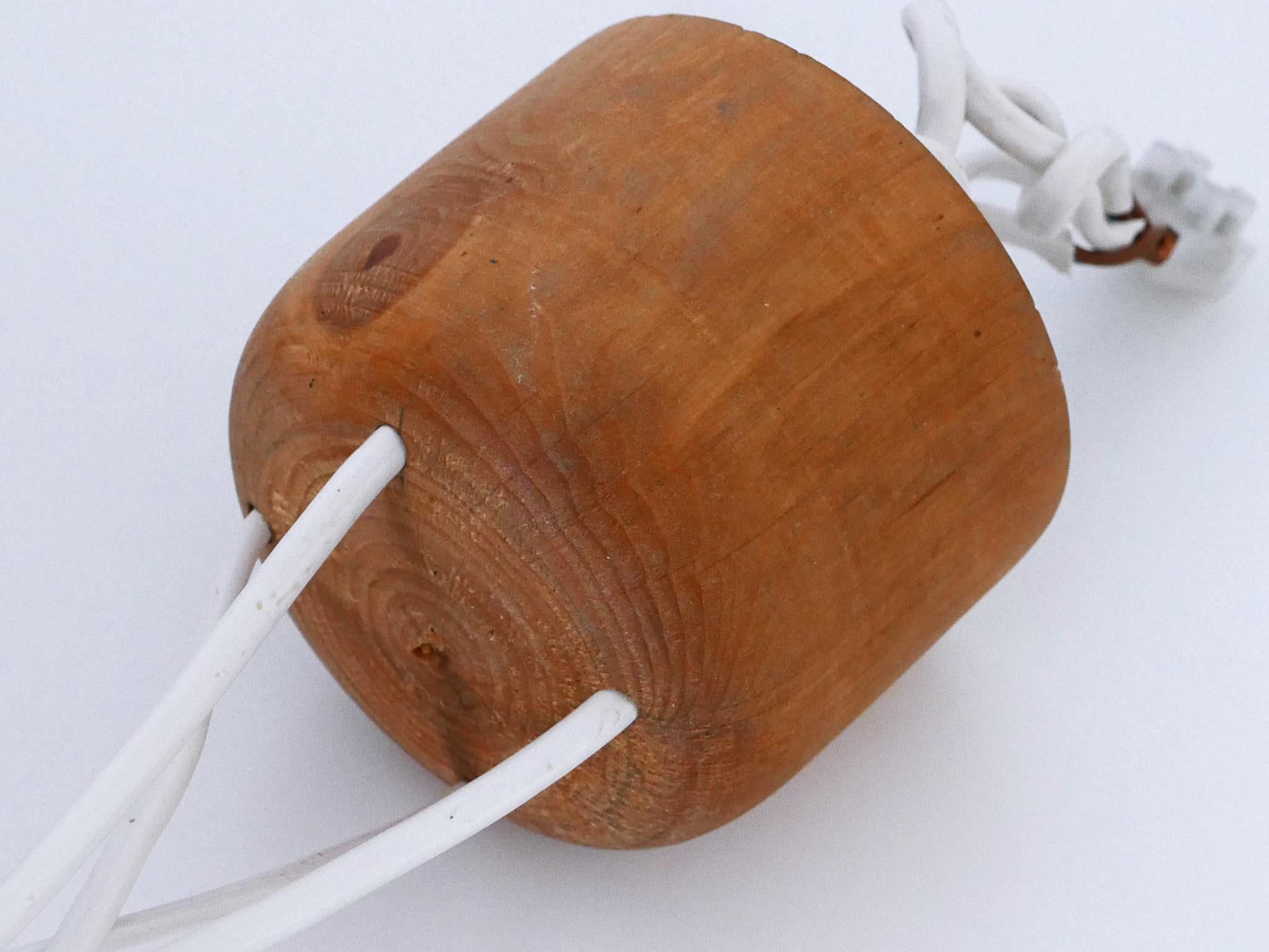 Large Mid Century Modern Pine Wood Pendant Lamp or Chandelier Sweden 1960s 14