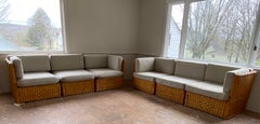Large Mid-Century Modern Rattan Sectional or Sofas