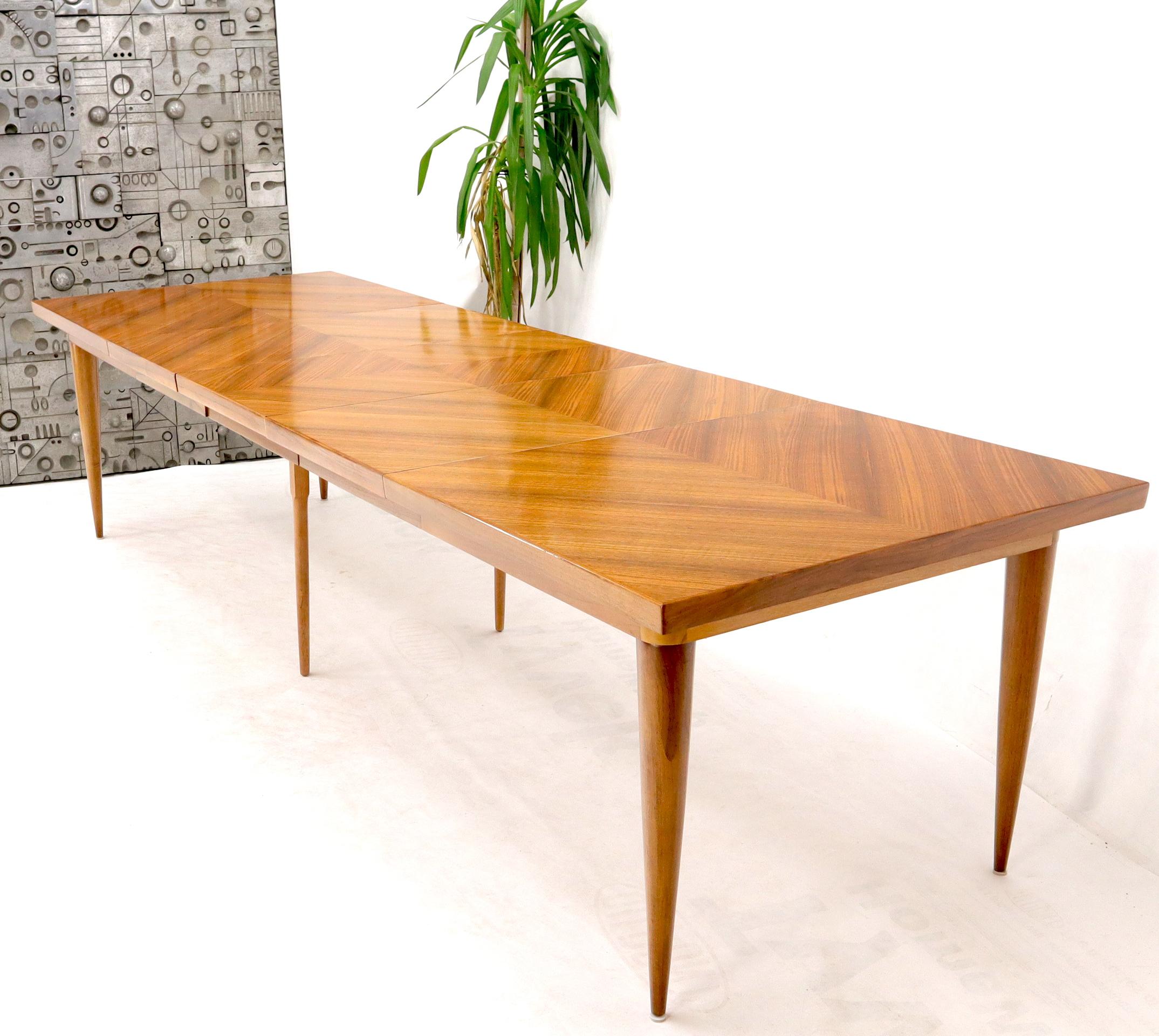 Large Mid-Century Modern Rectangle Dining Table with 3 Leaves by Erno Fabry 4