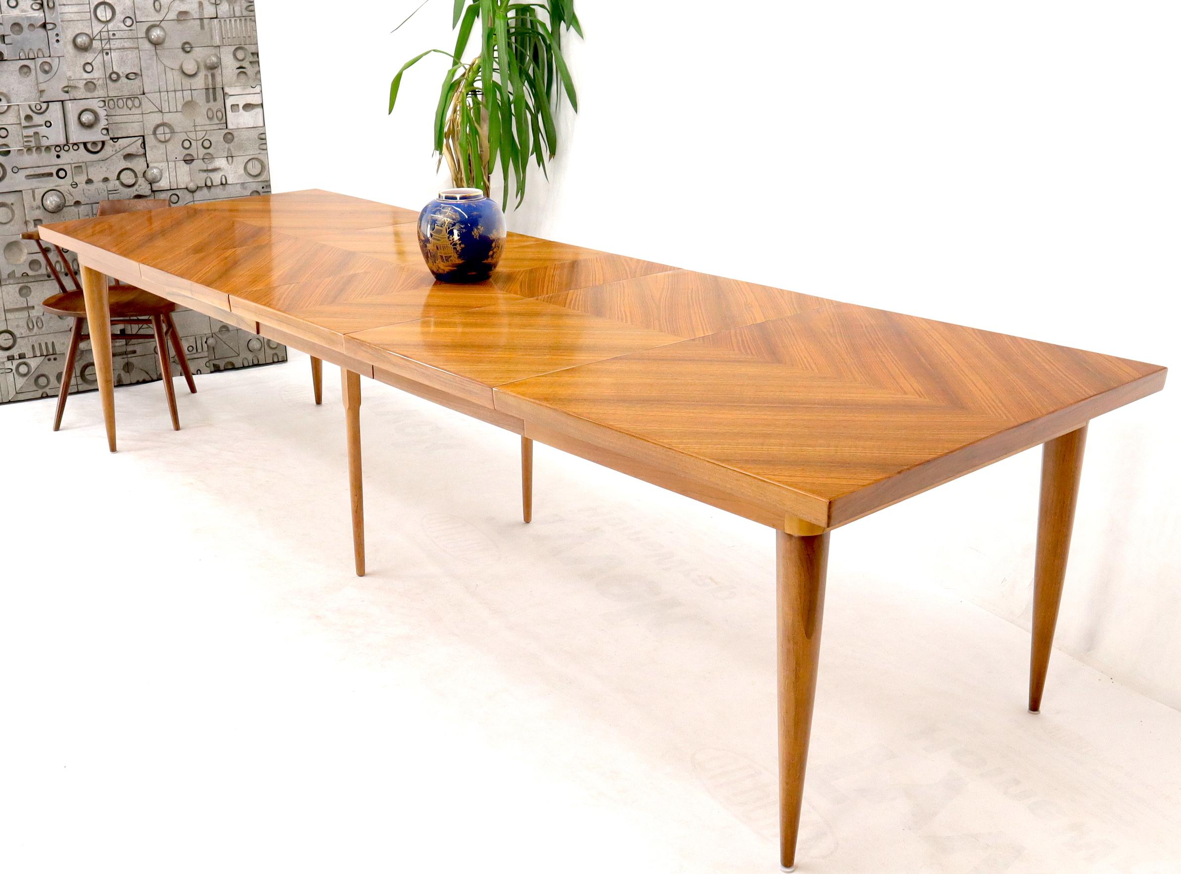 Large Mid-Century Modern Rectangle Dining Table with 3 Leaves by Erno Fabry 9