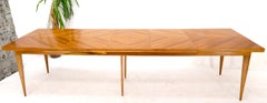 Large Mid-Century Modern Rectangle Dining Table with 3 Leaves by Erno Fabry