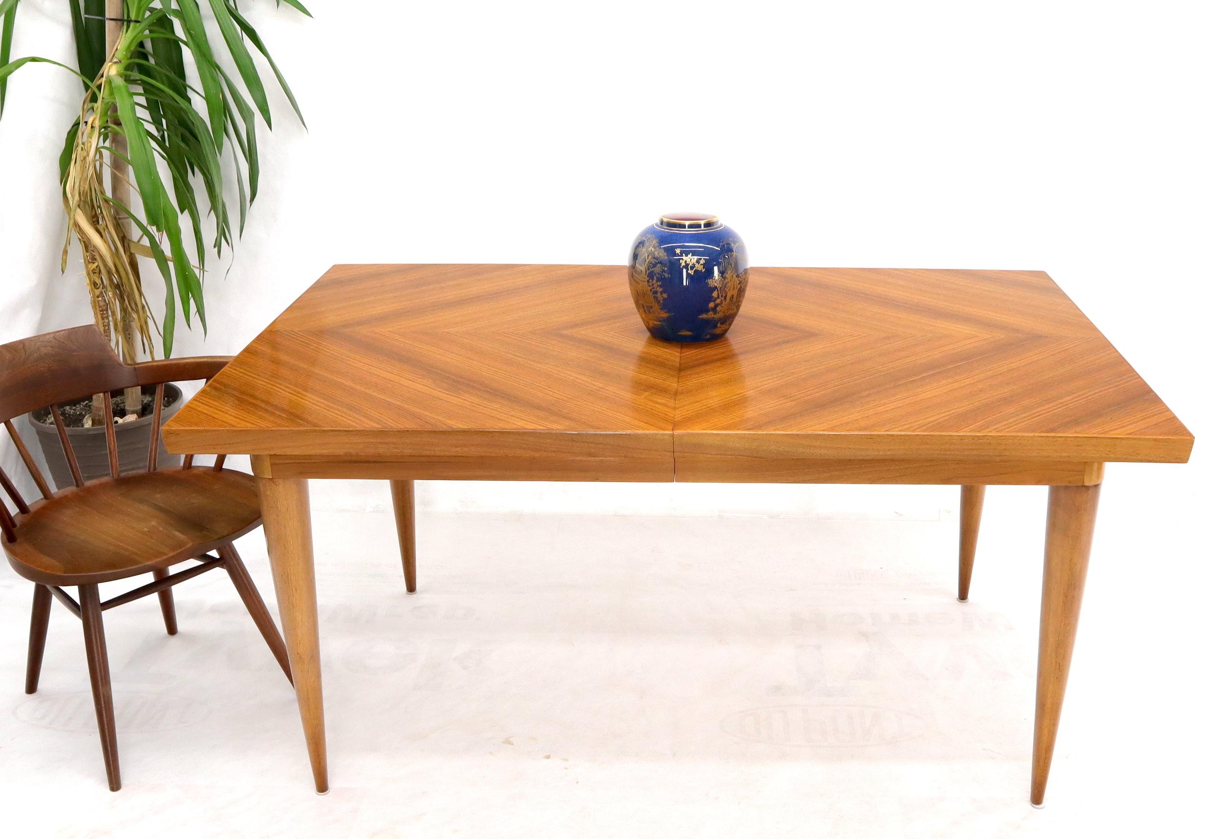 Satinwood Large Mid-Century Modern Rectangle Dining Table with 3 Leaves by Erno Fabry