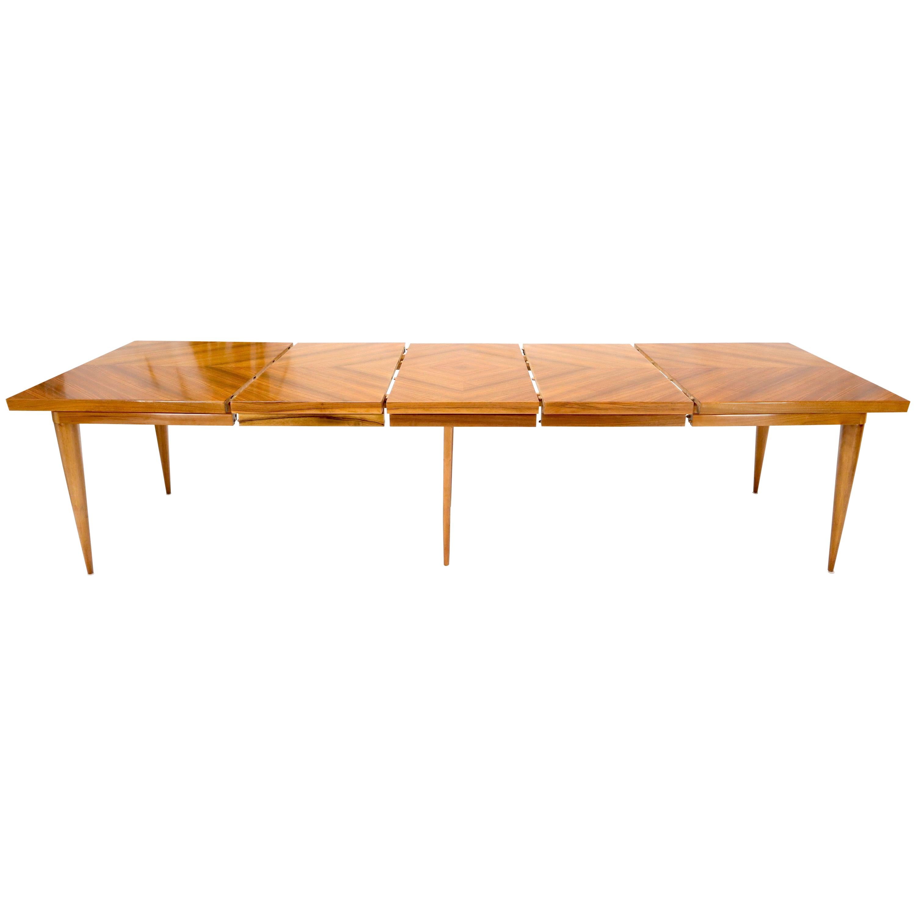 Large Mid-Century Modern Rectangle Dining Table with 3 Leaves by Erno Fabry