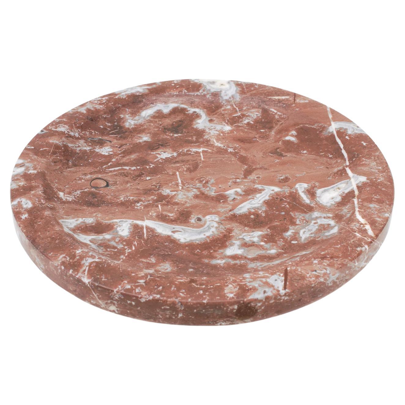 Large Mid-Century Modern Red Italian Marble Tray, 1960s