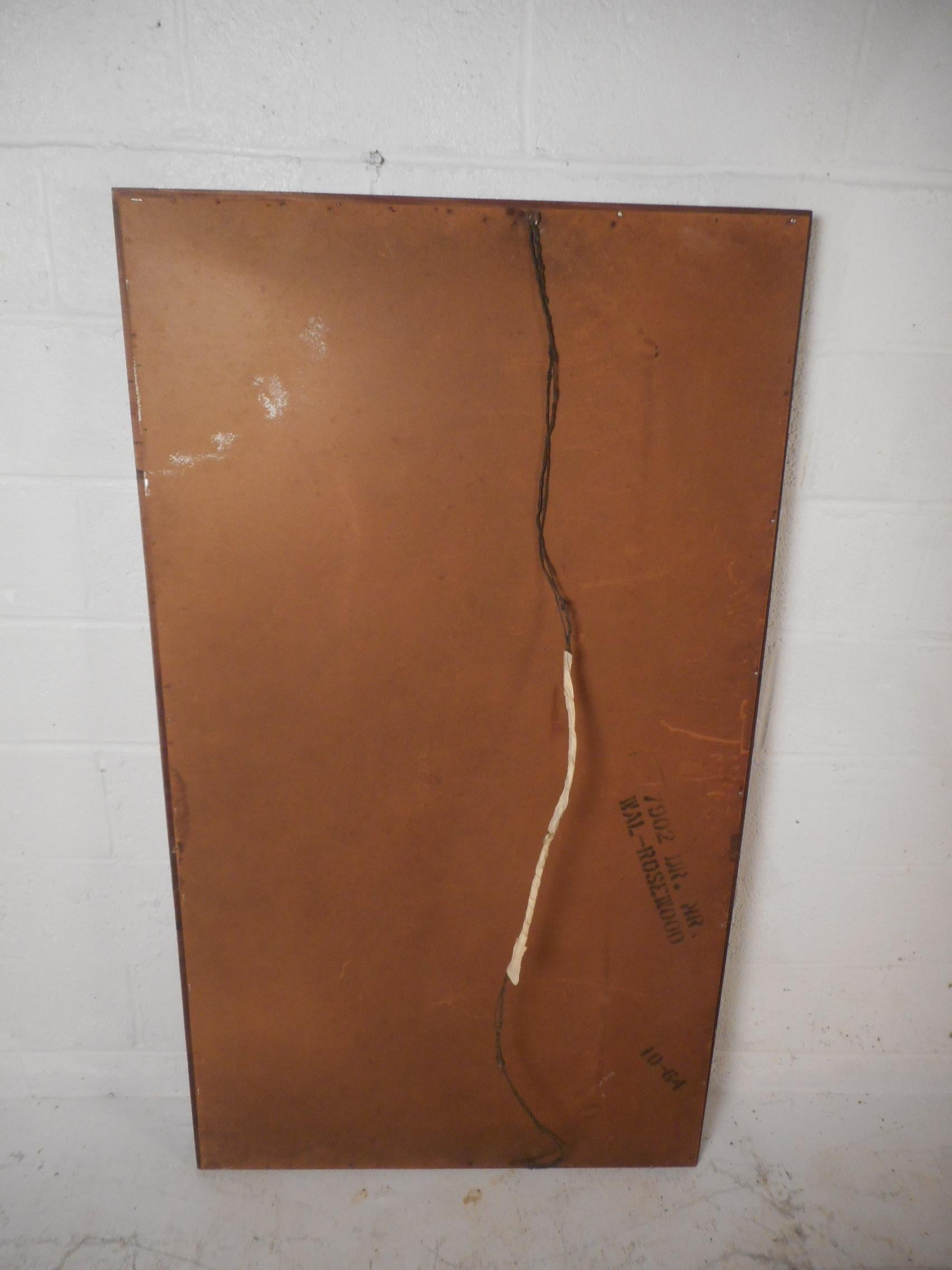 Late 20th Century Large Mid-Century Modern Rosewood and Walnut Mirror