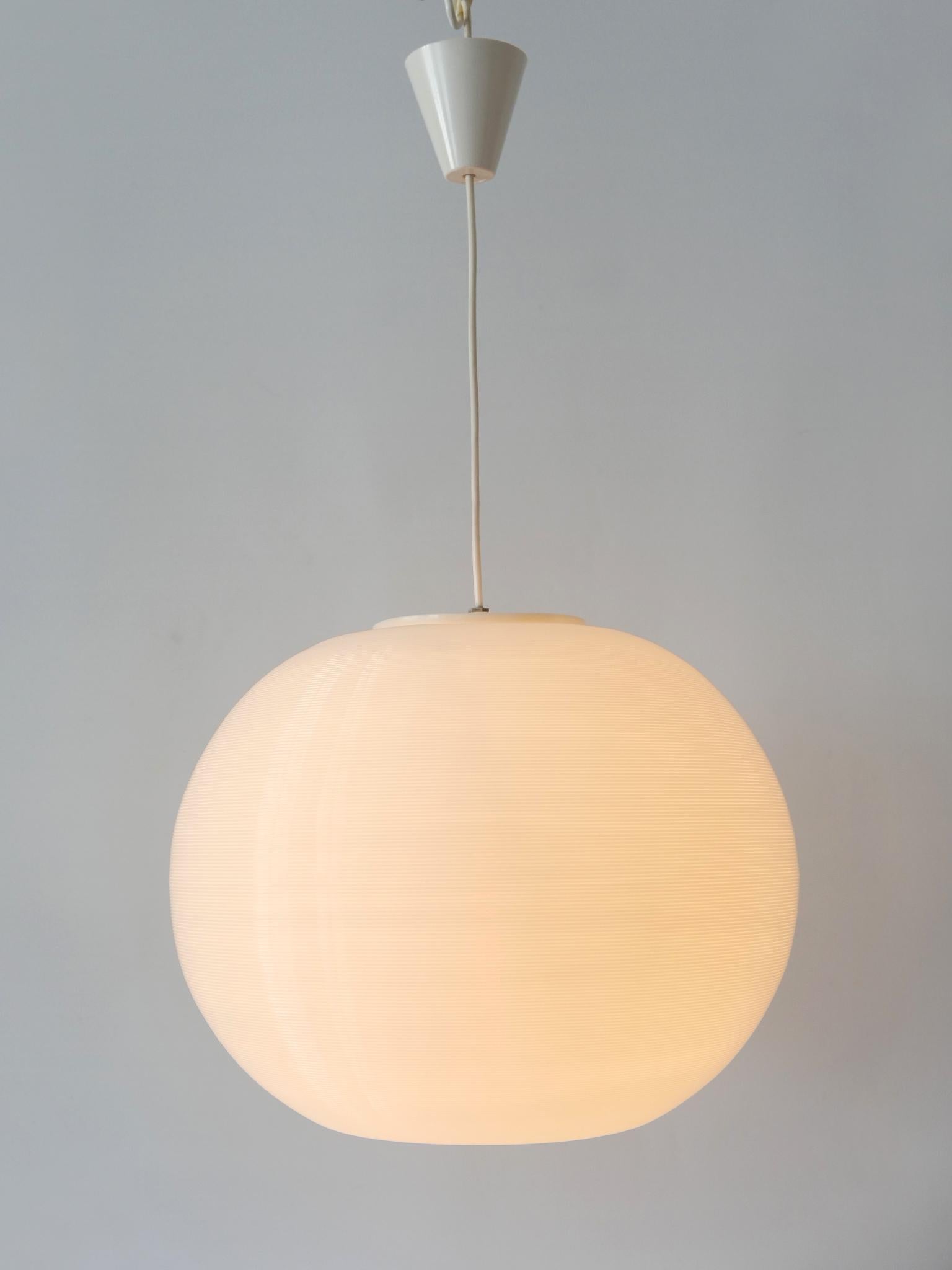 Large Mid-Century Modern Rotaflex Pendant Lamp by Yasha Heifetz USA 1960s For Sale 3