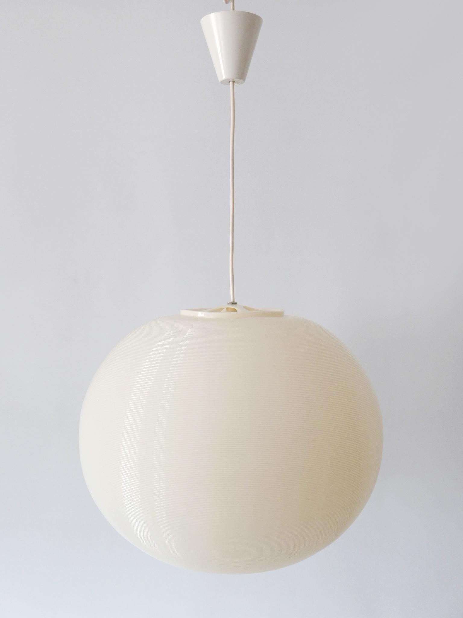 Large Mid-Century Modern Rotaflex Pendant Lamp by Yasha Heifetz USA 1960s For Sale 4