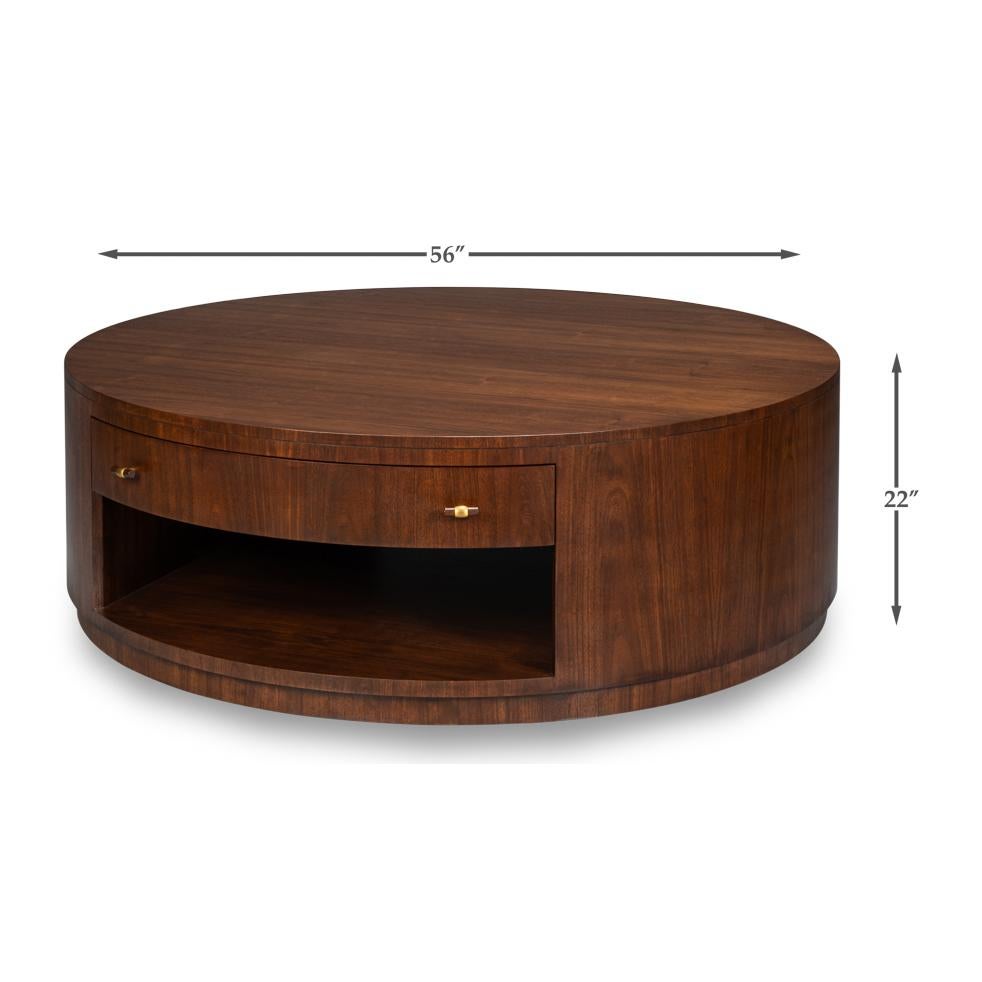 Large Mid-Century Modern Round Coffee Table For Sale 5